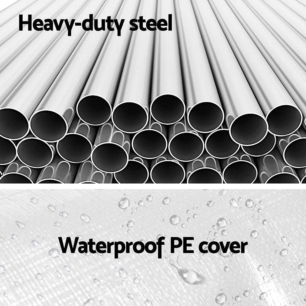Instahut Carports 6x6m Carport Kits Steel Shelter Gazebo Canopy Garage Portable Garden Shed - Image 5
