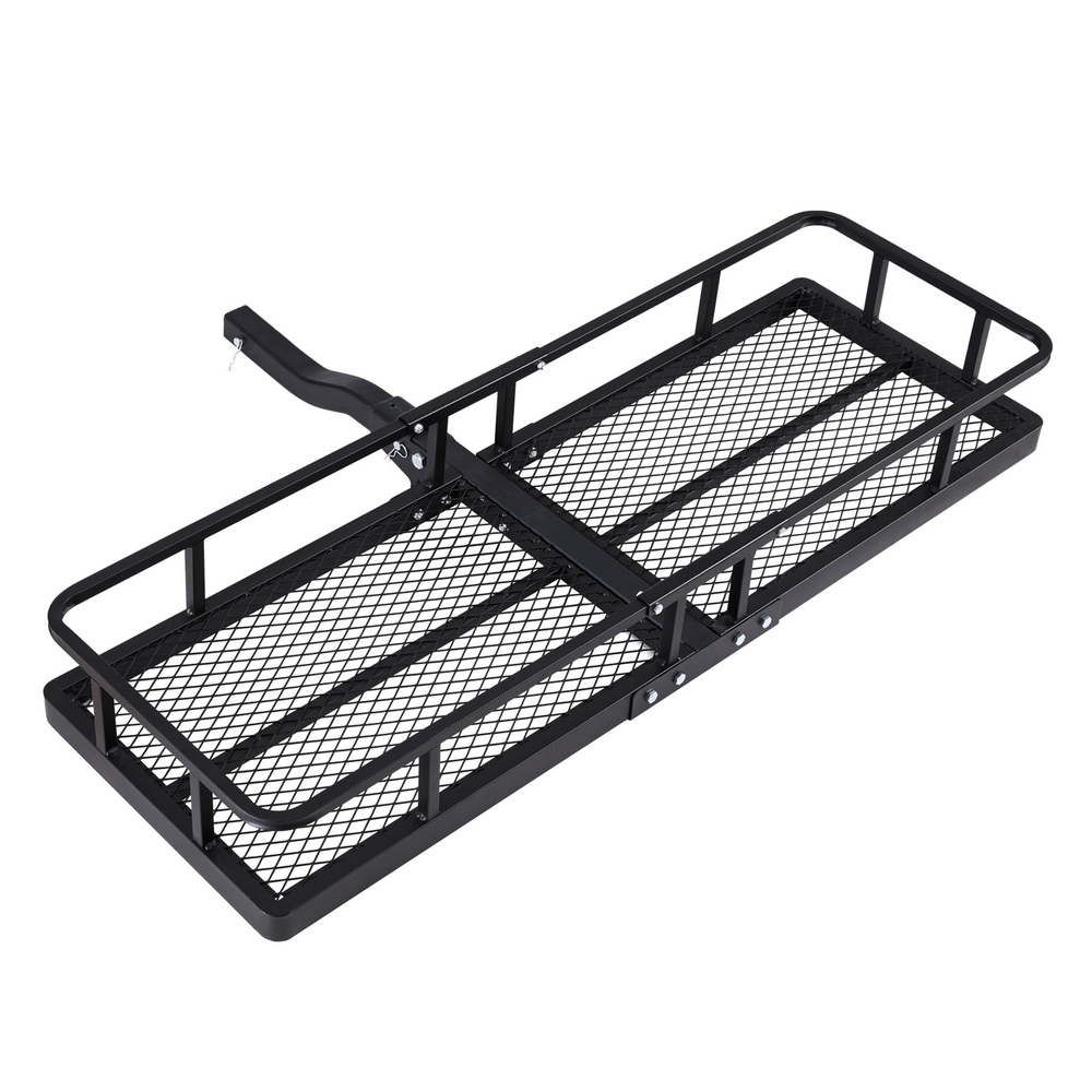 Giantz Universal Car Roof Rack Foldable Hitch Basket Cargo Carrier 152cm Black - Image 1