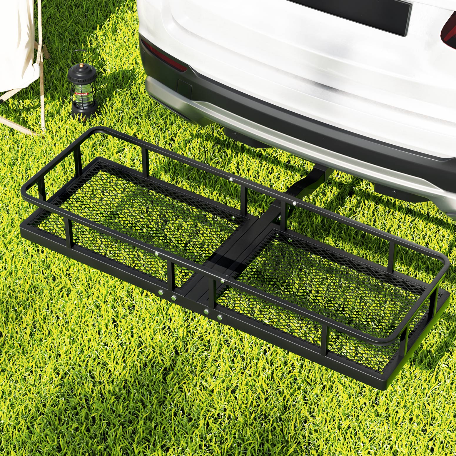 Giantz Universal Car Roof Rack Foldable Hitch Basket Cargo Carrier 152cm Black - Image 6