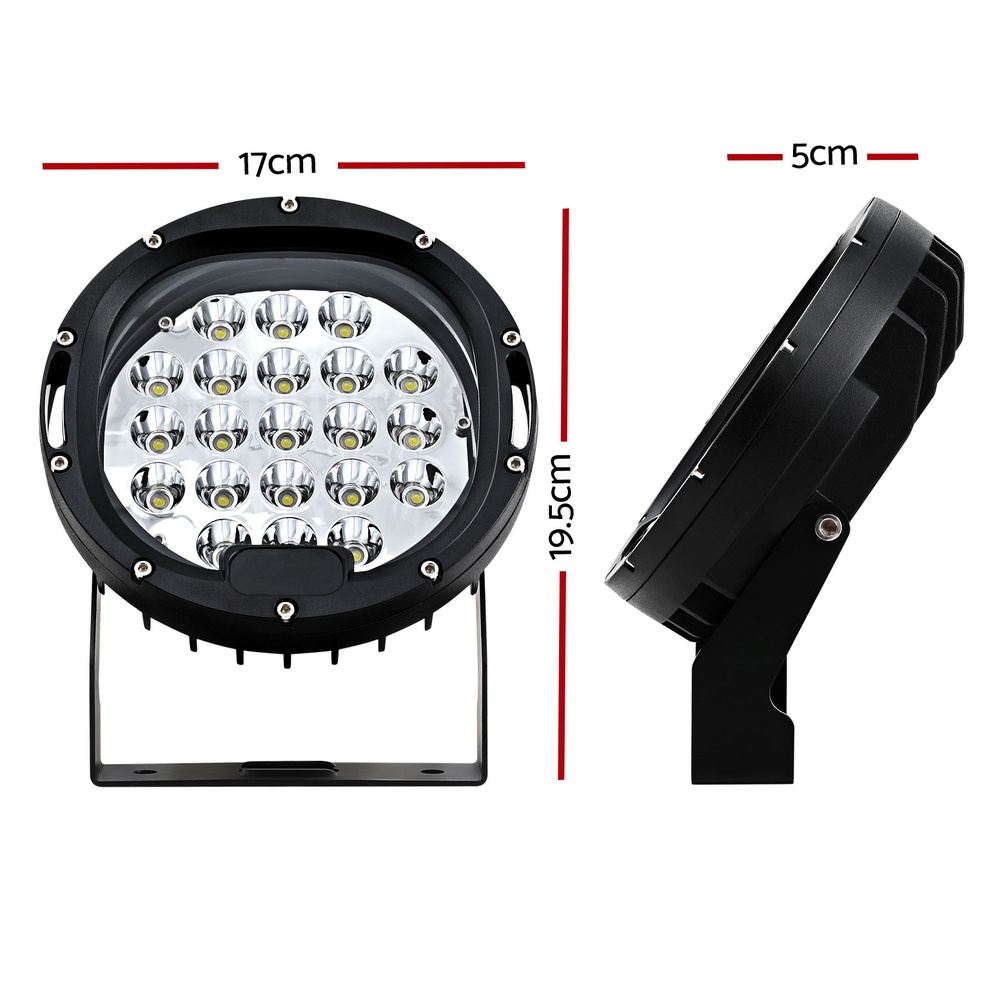Giantz Pair LED Driving Lights 7 Inch Flood Spot Lights Car Truck SUV 12V 24V - Image 2