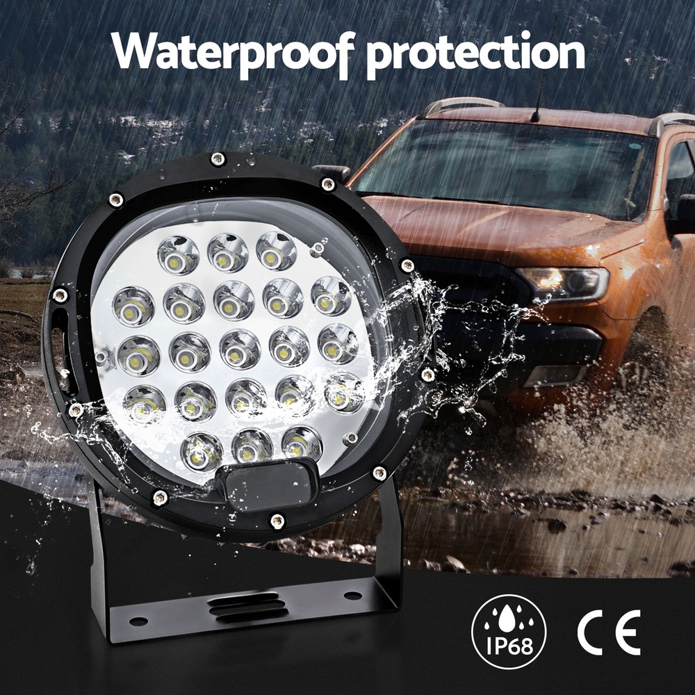 Giantz Pair LED Driving Lights 7 Inch Flood Spot Lights Car Truck SUV 12V 24V - Image 5