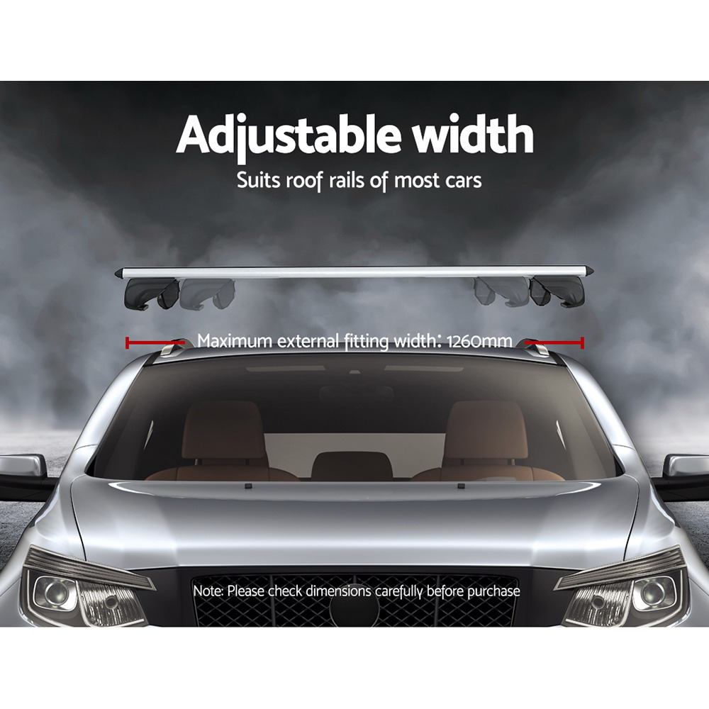 Universal Car Roof Racks Pod Aluminium Cross Bars Upgraded Holder 126cm Silver - Image 5