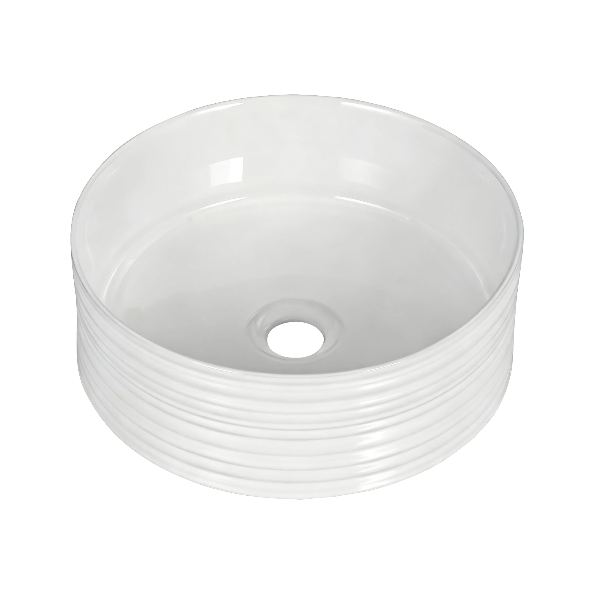 Cefito Bathroom Basin Vanity Sink Vessel Ceramic White Round Countertop 36cm - Image 2
