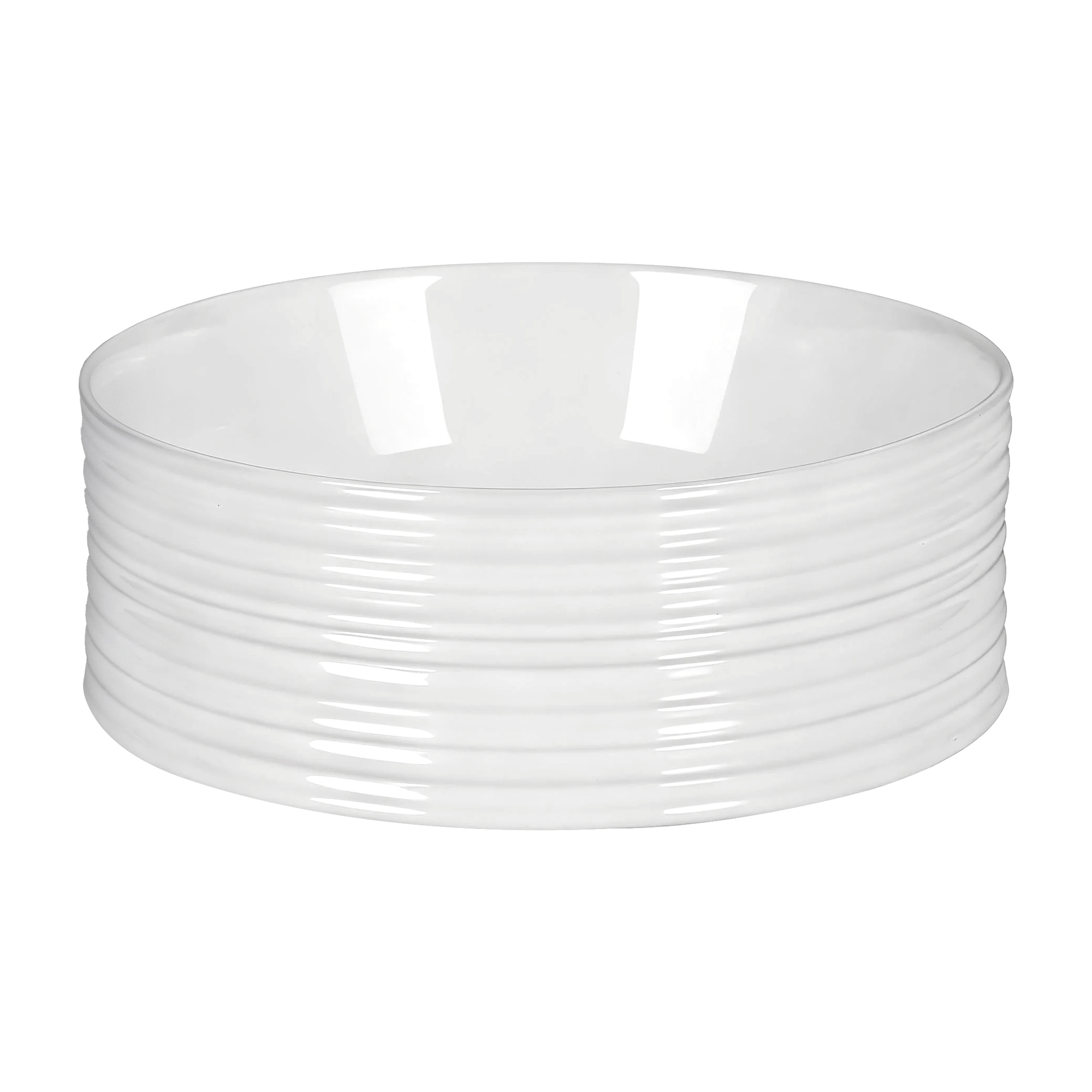 Cefito Bathroom Basin Vanity Sink Vessel Ceramic White Round Countertop 36cm - Image 4