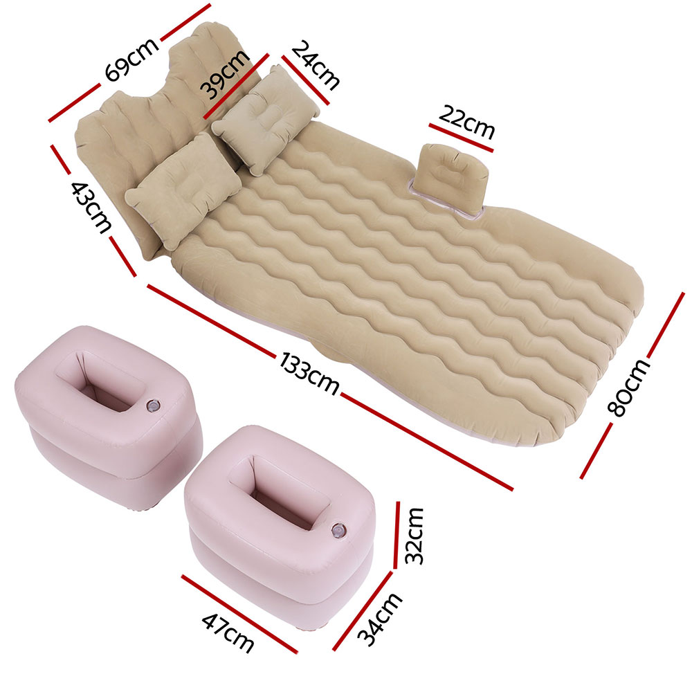 Weisshorn Car Mattress 176x80 Inflatable SUV Back Seat Camping Bed Beige - Image 2