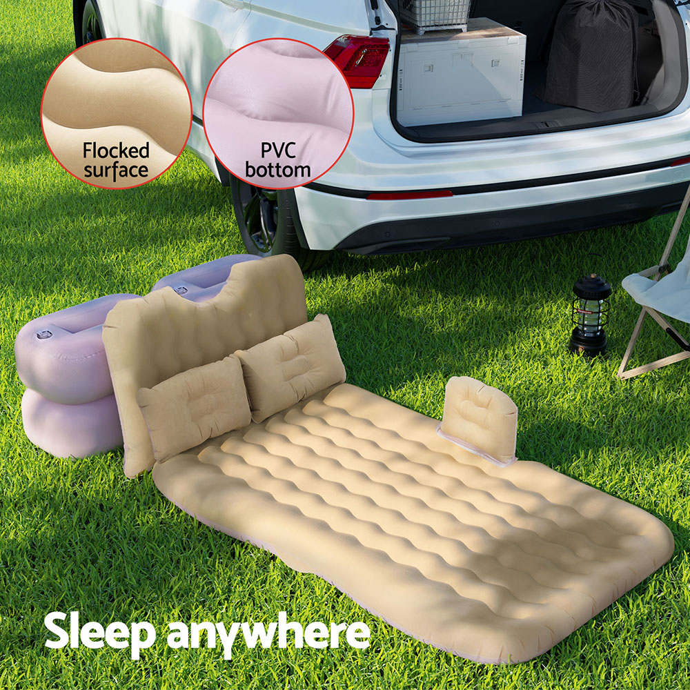 Weisshorn Car Mattress 176x80 Inflatable SUV Back Seat Camping Bed Beige - Image 6