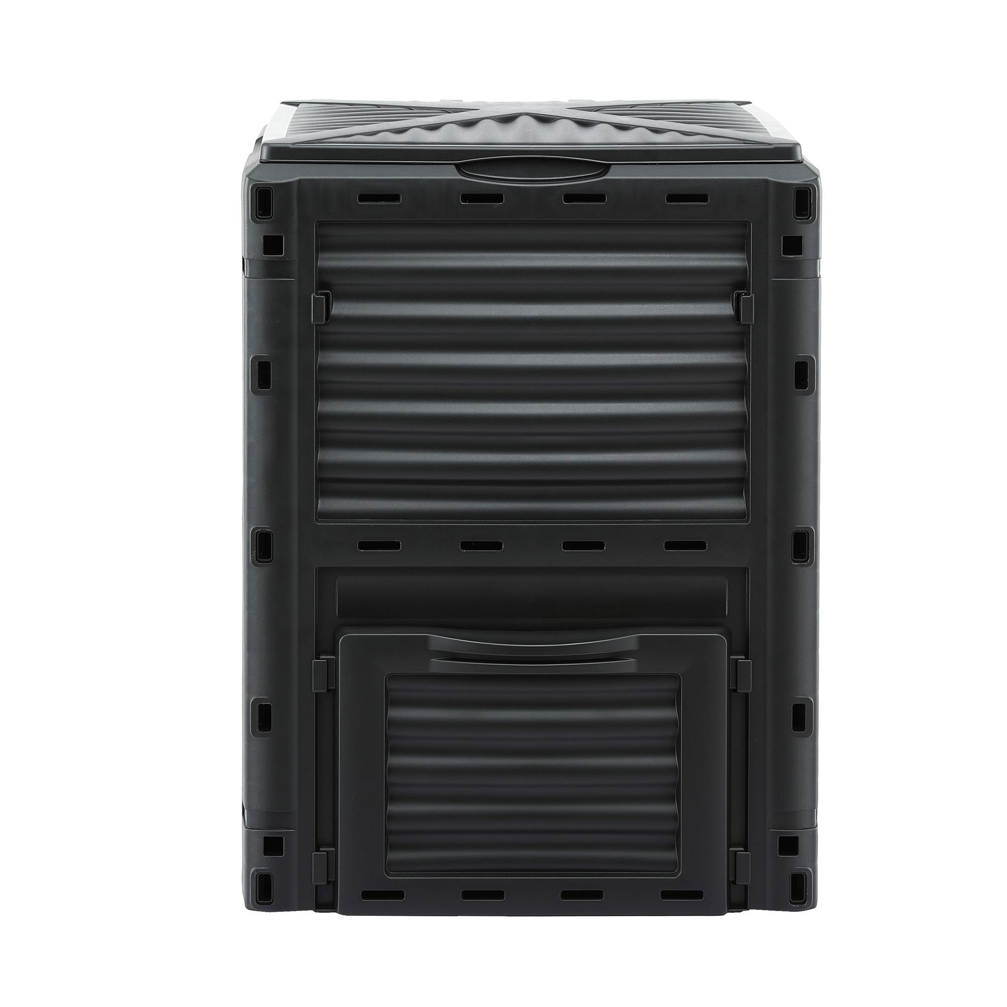Gardeon Compost Bin 300L Heavy-Duty Black Outdoor Composter with Top Lid Bottom Door - Image 3