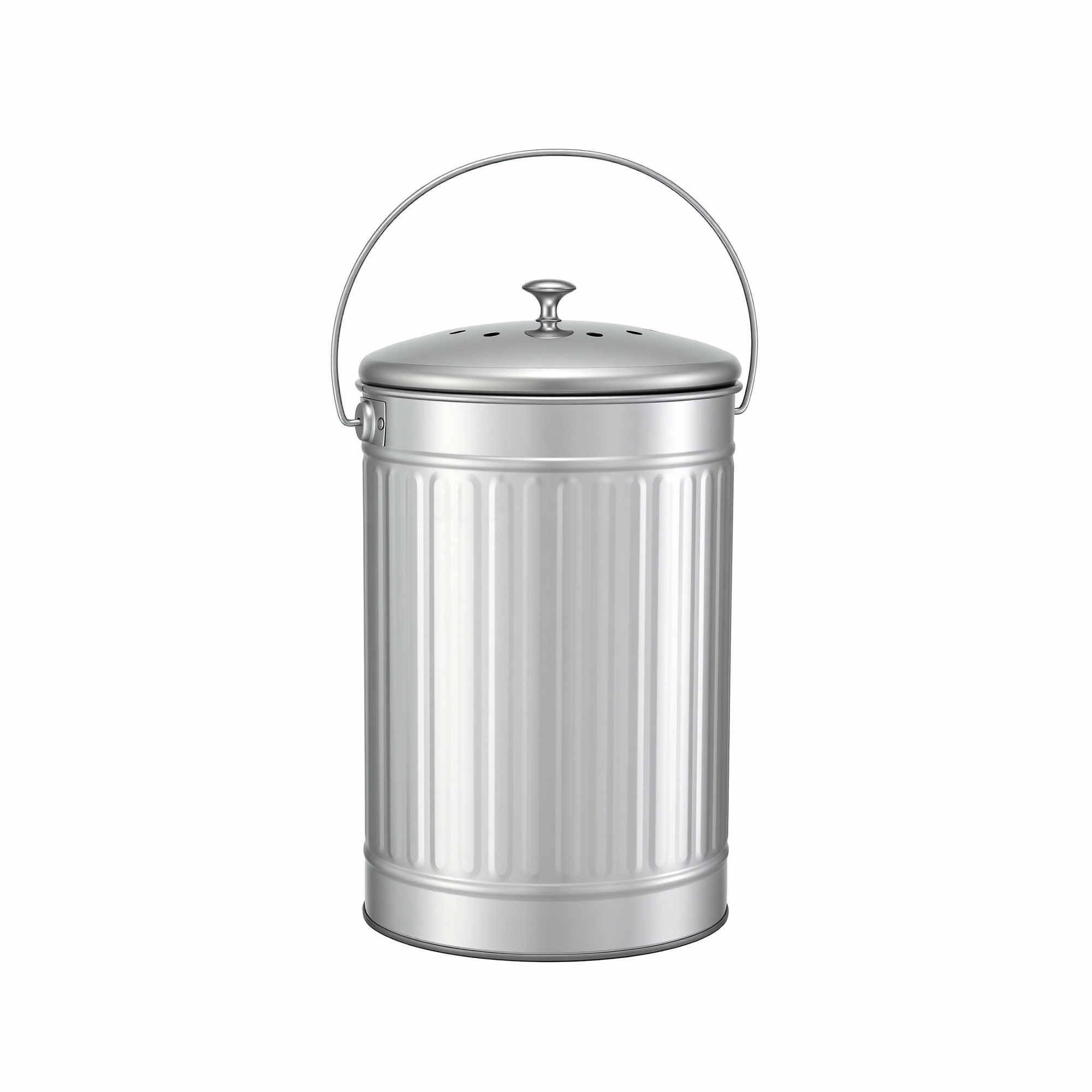 Gardeon Compost Bin Kitchen Countertop Food Waste Caddy 6L Silver - Image 3