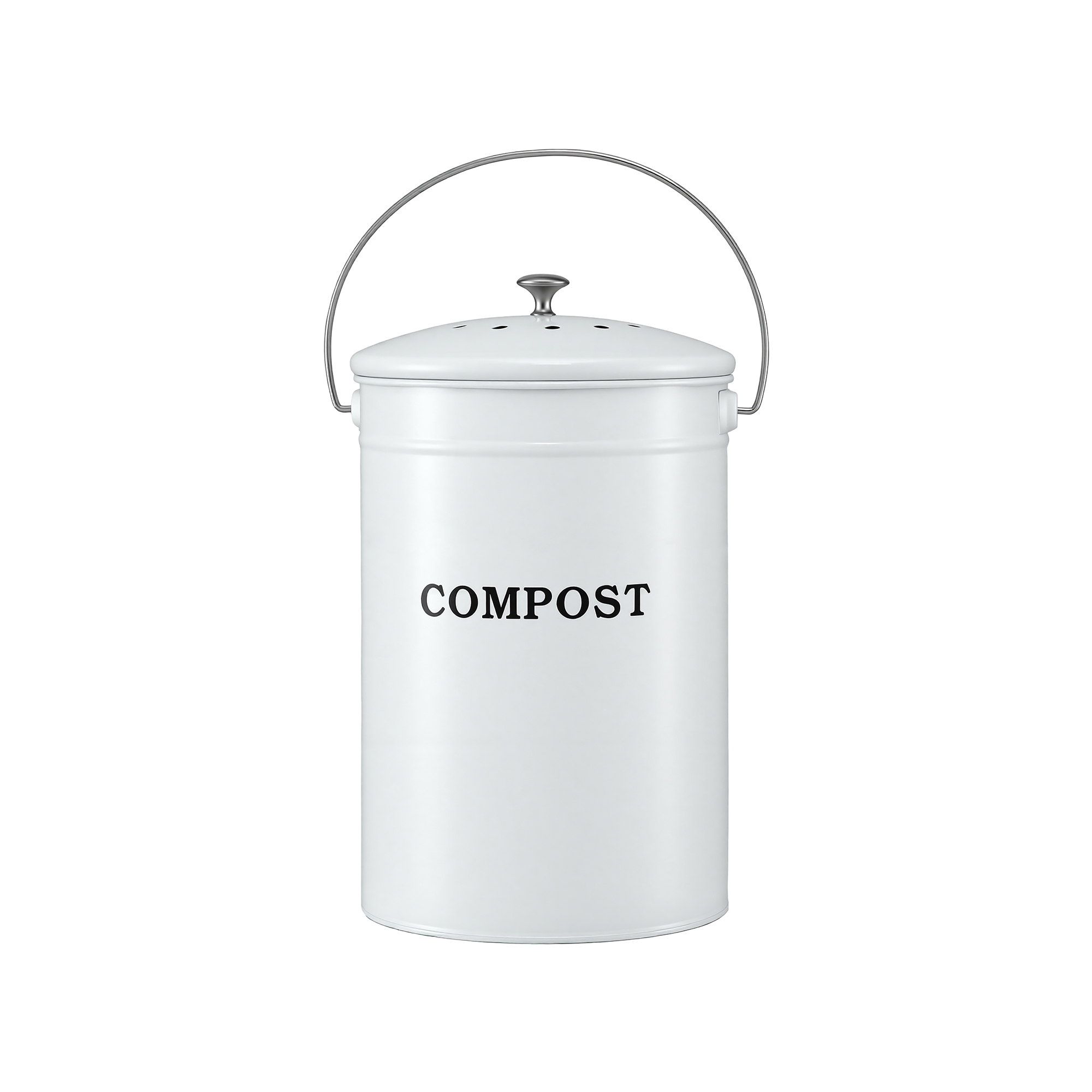 Gardeon Compost Bin Kitchen Compost Caddy Food Waste Bin Bench White - Image 3