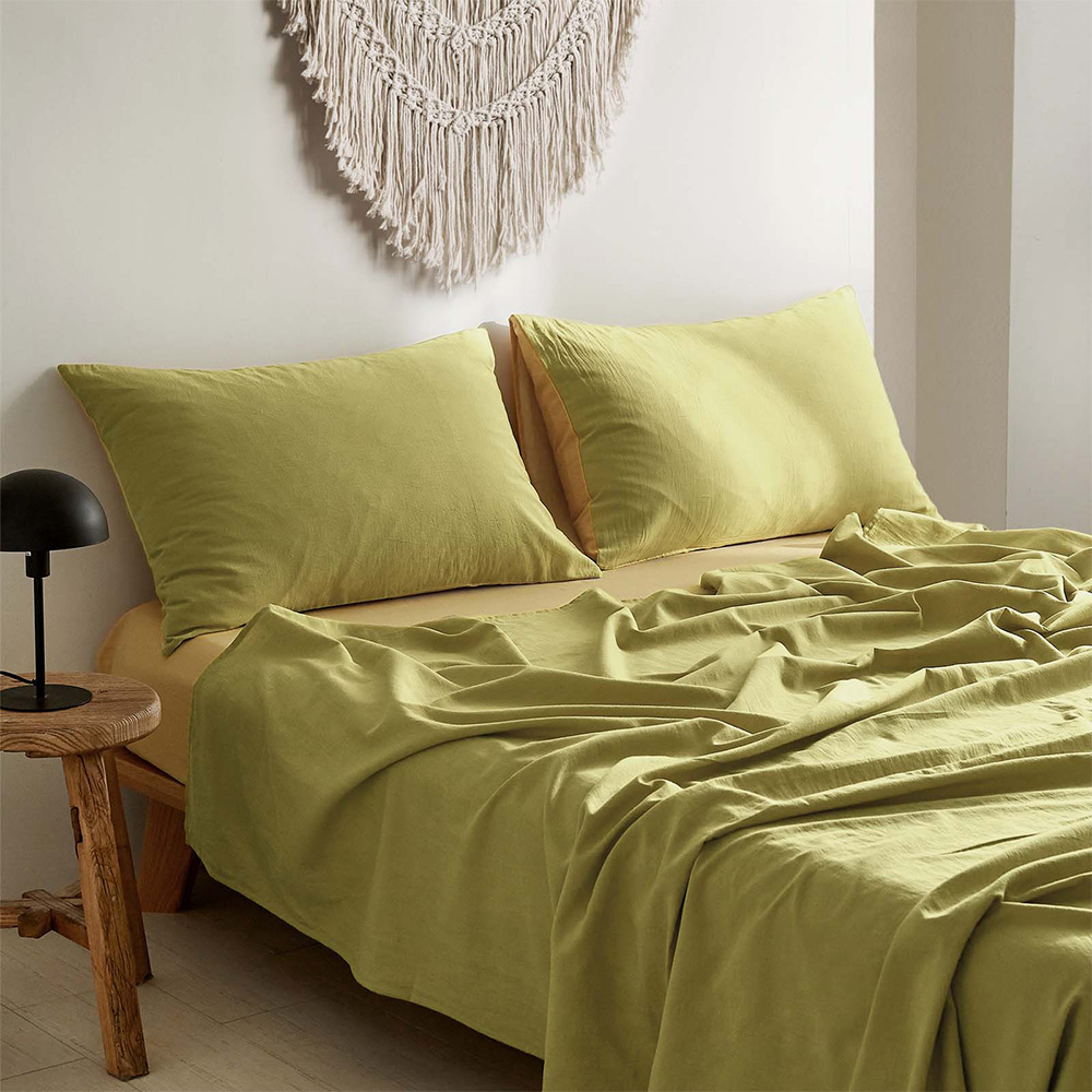 Cosy Club Cotton Bed Sheets Set Yellow Cover Single - Image 8