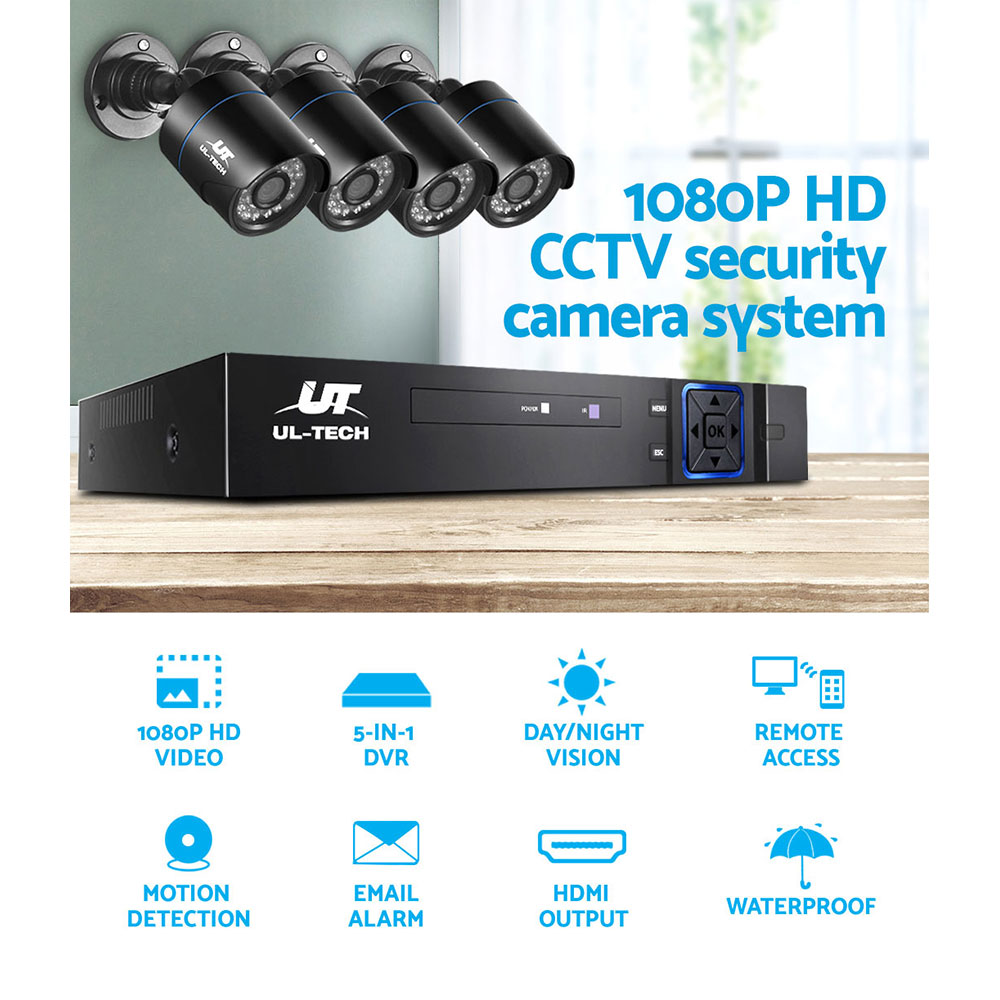 UL-tech CCTV Security System 8CH DVR 4 Cameras 1080p - Image 4