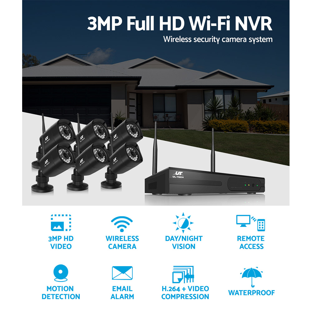 UL-tech CCTV Wireless Security Camera System 8CH Home Outdoor WIFI 6 Square Cameras Kit 1TB - Image 4