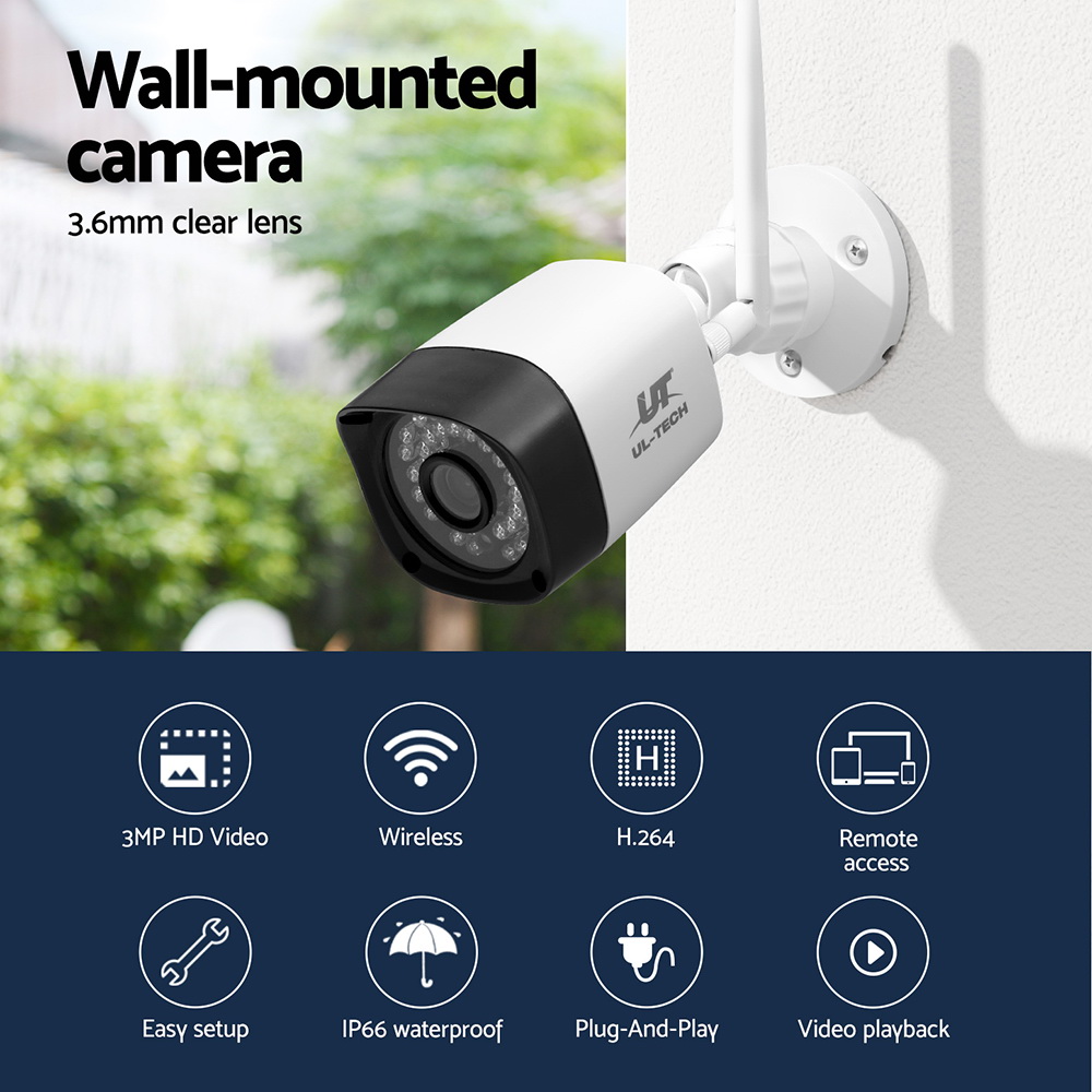 UL-tech 3MP Wireless CCTV 8CH 4 Square Camera - Image 4