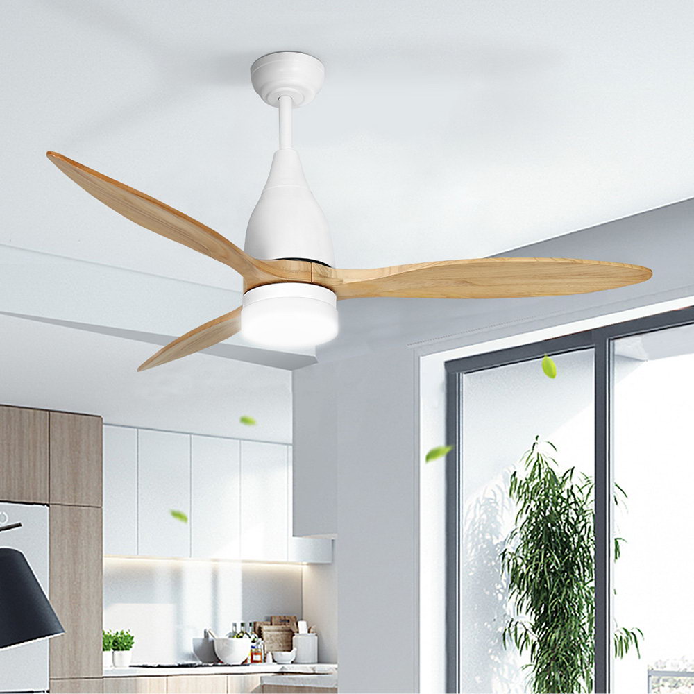 Devanti 52'' Ceiling Fan AC Motor w/Light w/Remote - Light Wood - Image 4