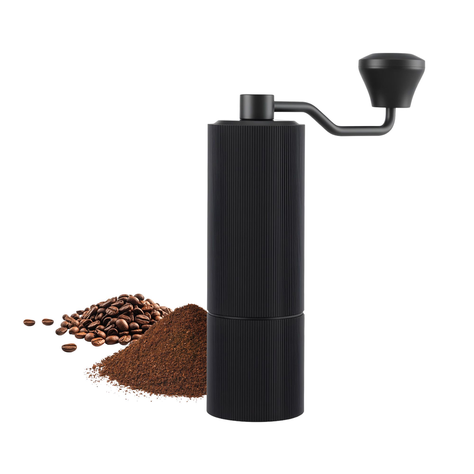 Devanti Manual Coffee Grinder with 24 Adjustable Settings | Hand Coffee Bean Burr Mill for Espresso French Press | Portable Stainless Steel Quiet Grinder with Storage Bag for Travel Camping, Black - Image 1