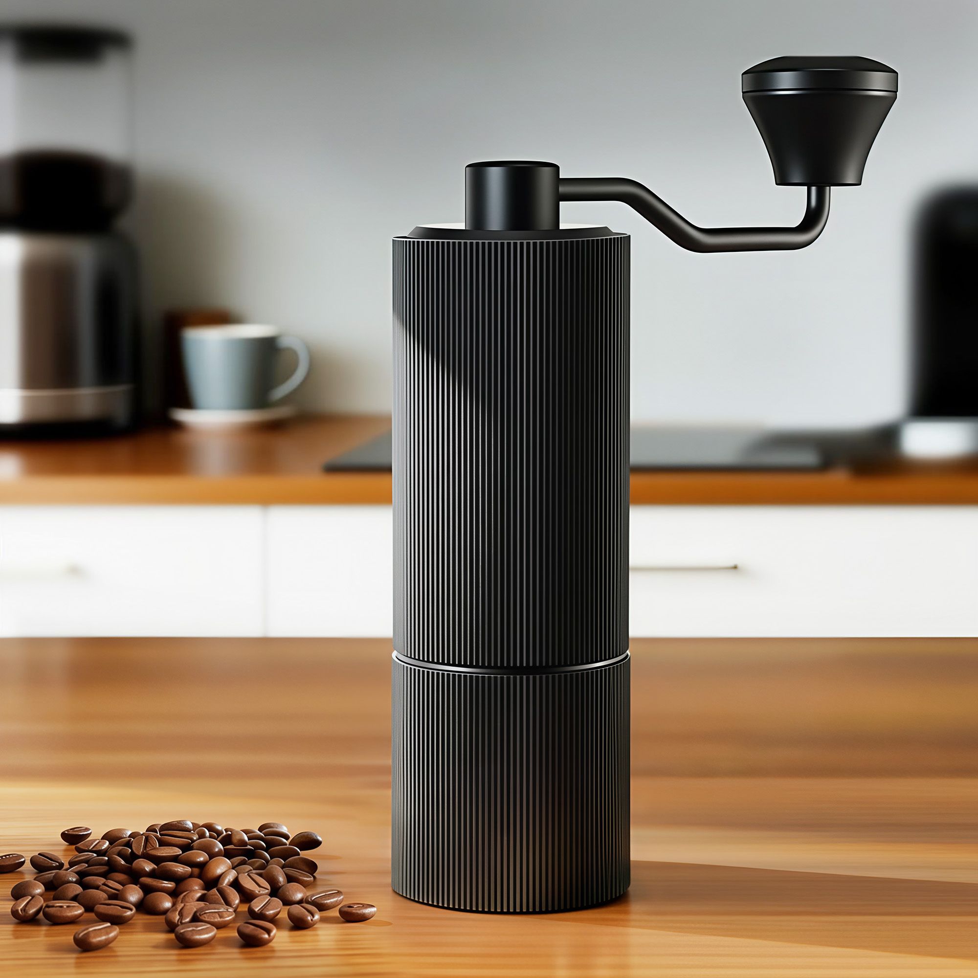 Devanti Manual Coffee Grinder with 24 Adjustable Settings | Hand Coffee Bean Burr Mill for Espresso French Press | Portable Stainless Steel Quiet Grinder with Storage Bag for Travel Camping, Black - Image 8