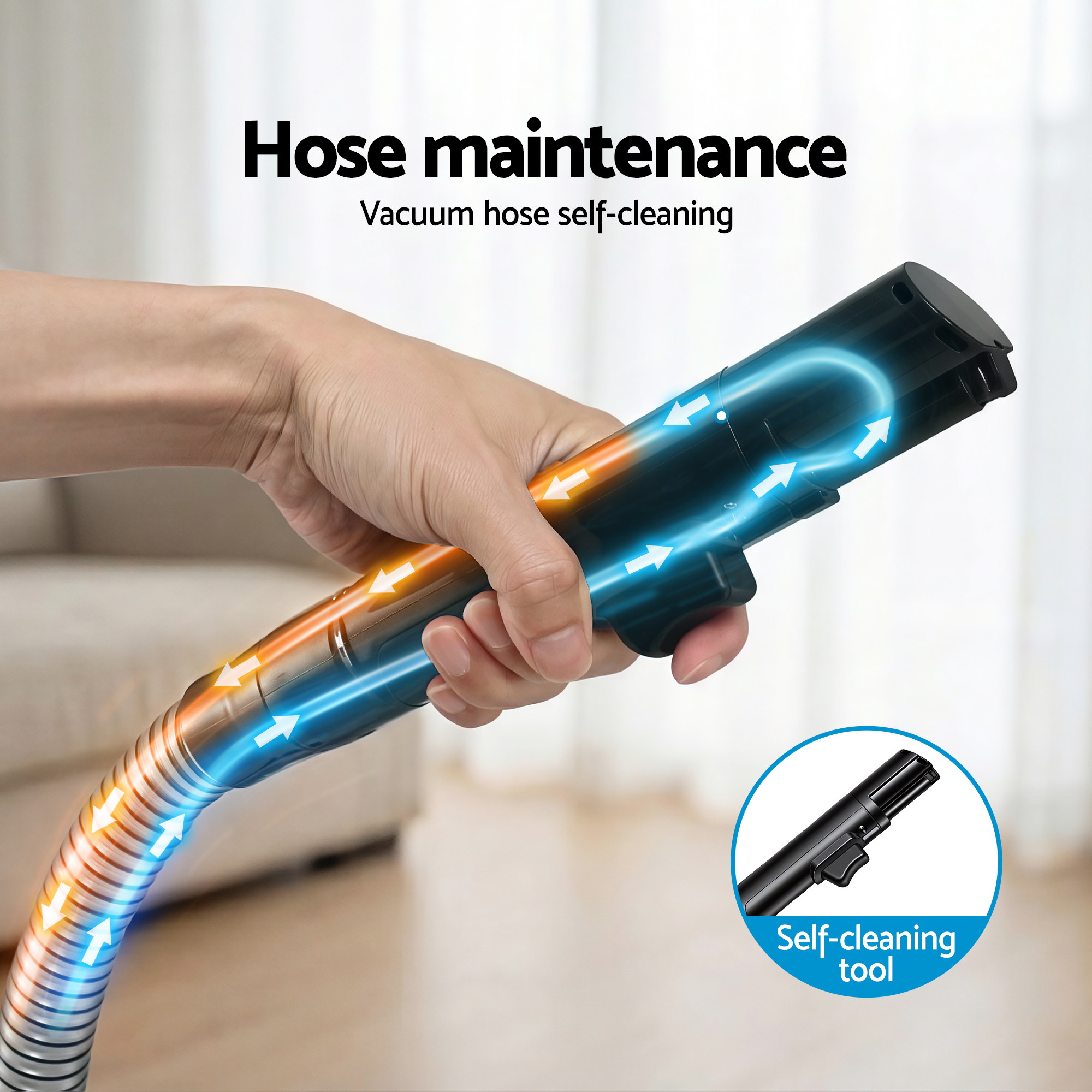 Devanti Carpet Washer Vacuum Cleaner 600W 13kpa Hose Self-Cleaning Function - Image 7