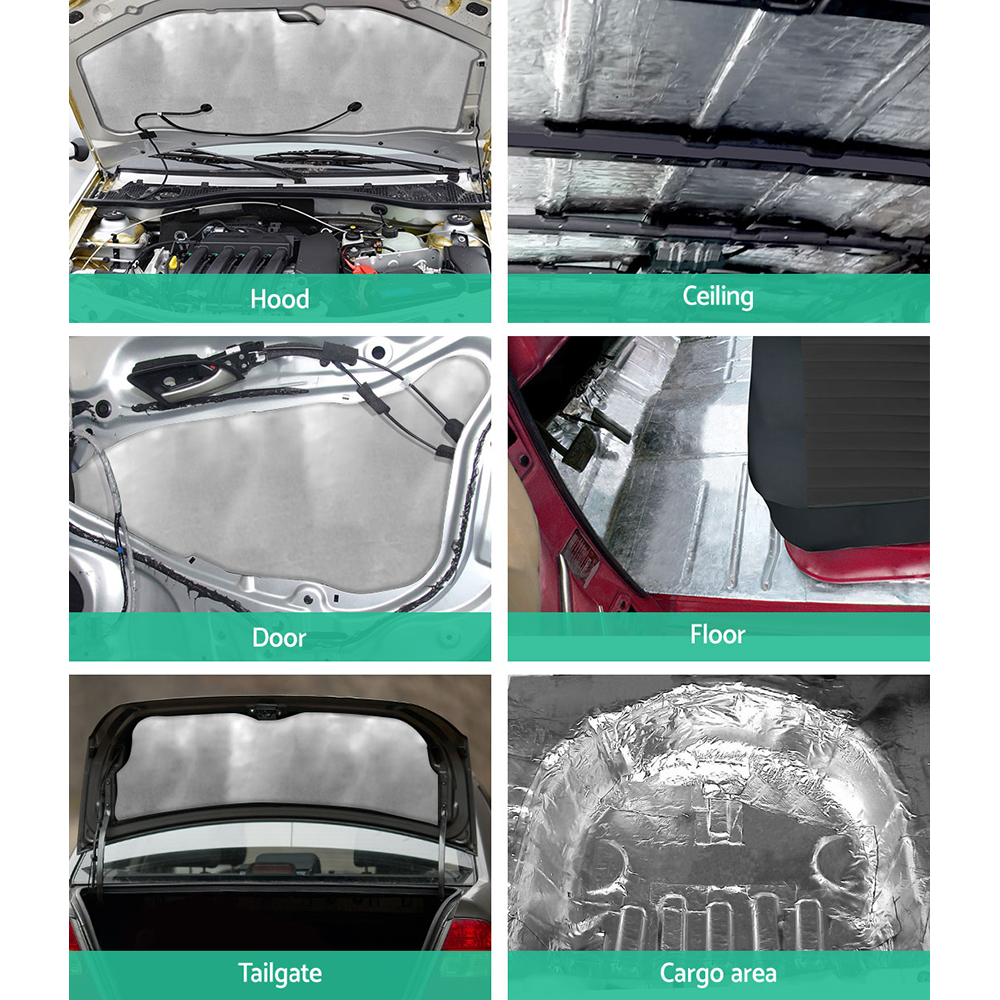 Weisshorn 36PCS 32CM X 50CM Car Sound Deadener Butyl Noise Insulation Heat Proof Self-adhesive - Image 6
