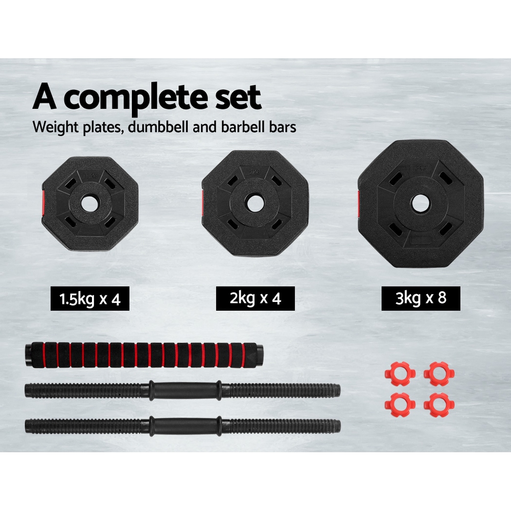 Everfit 40kg Dumbbells Barbell Set Adjustable Dumbbell Weight Lifting - Image 6
