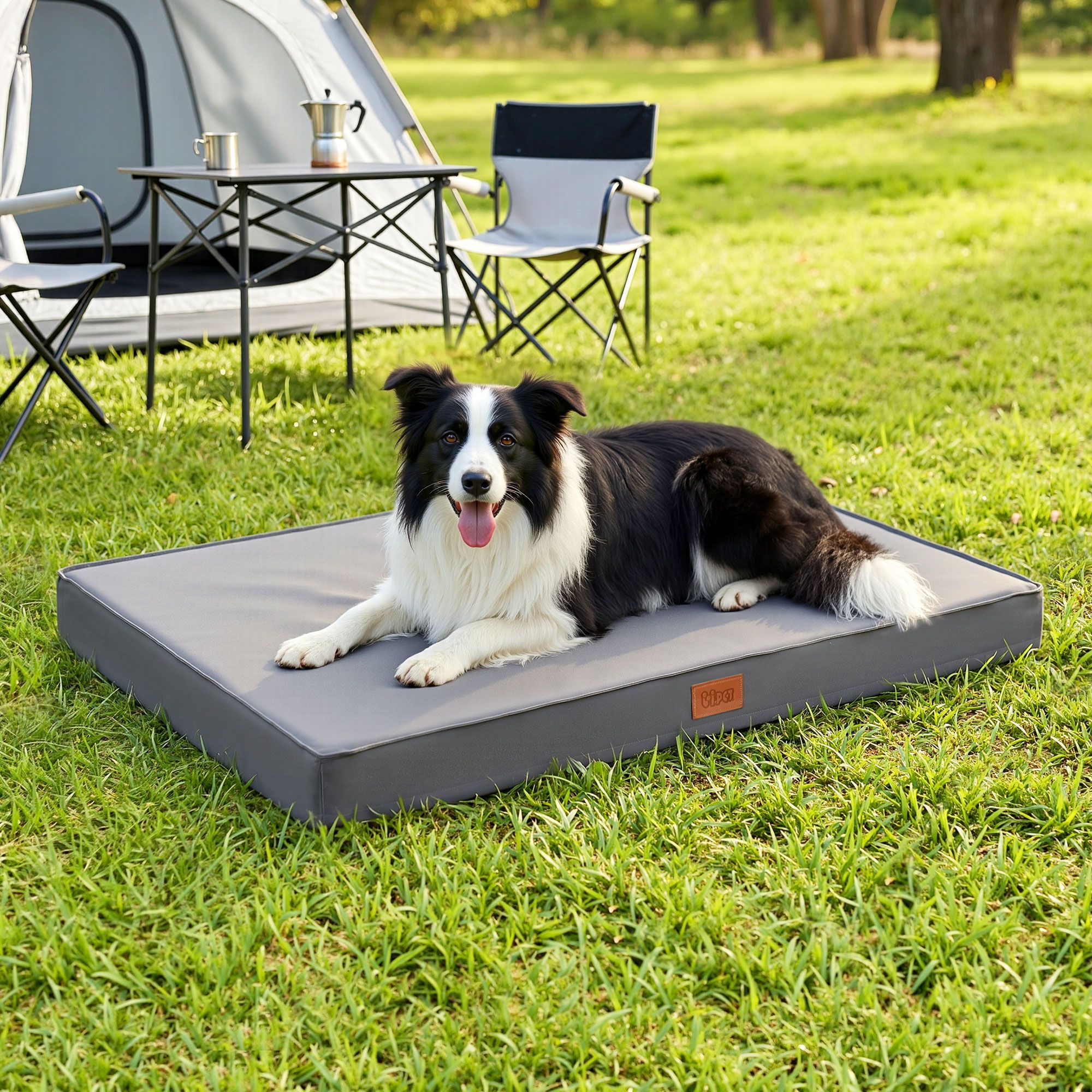i.Pet Dog Bed Large Water-resistant Egg Crate Foam Orthopedic Pet Mat Grey - Image 1