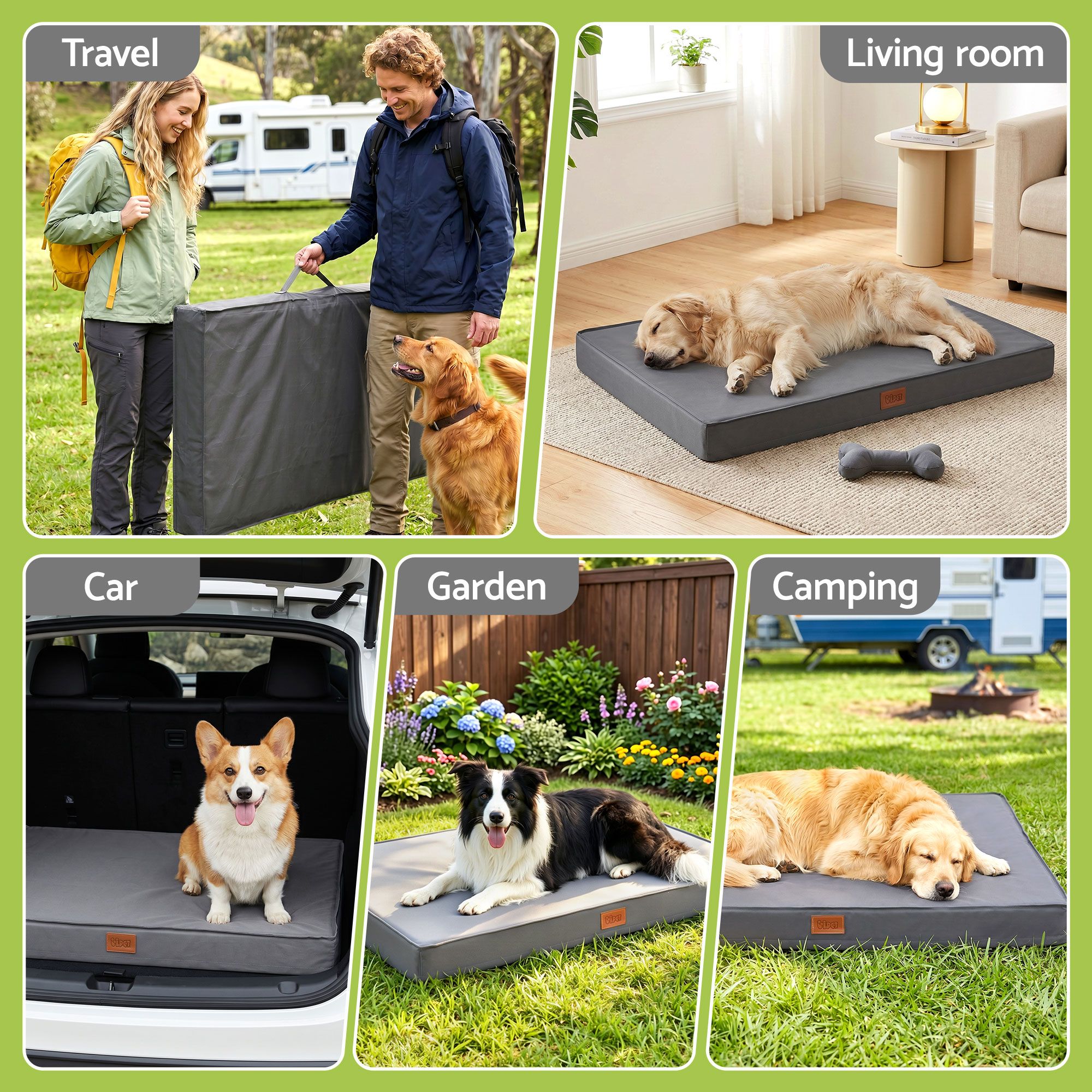 i.Pet Dog Bed Large Water-resistant Egg Crate Foam Orthopedic Pet Mat Grey - Image 7