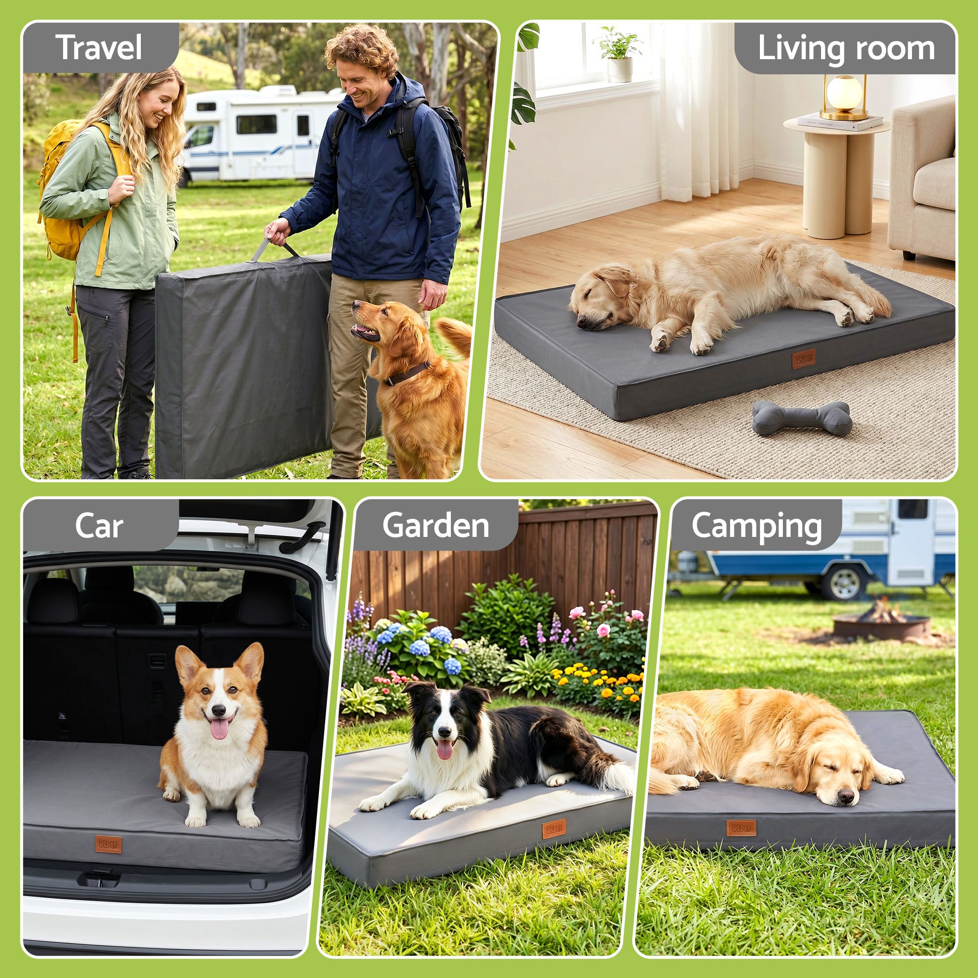 i.Pet Dog Bed XL Water-resistant Egg Crate Foam Orthopedic Pet Mat Grey - Image 7