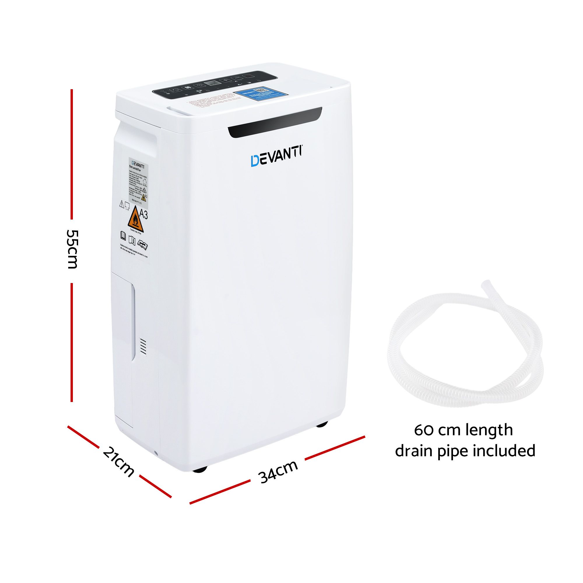 Devanti 16L Dehumidifier Portable Air Dryer Moisture Absorber 5.5L Water Tank Home - Image 2