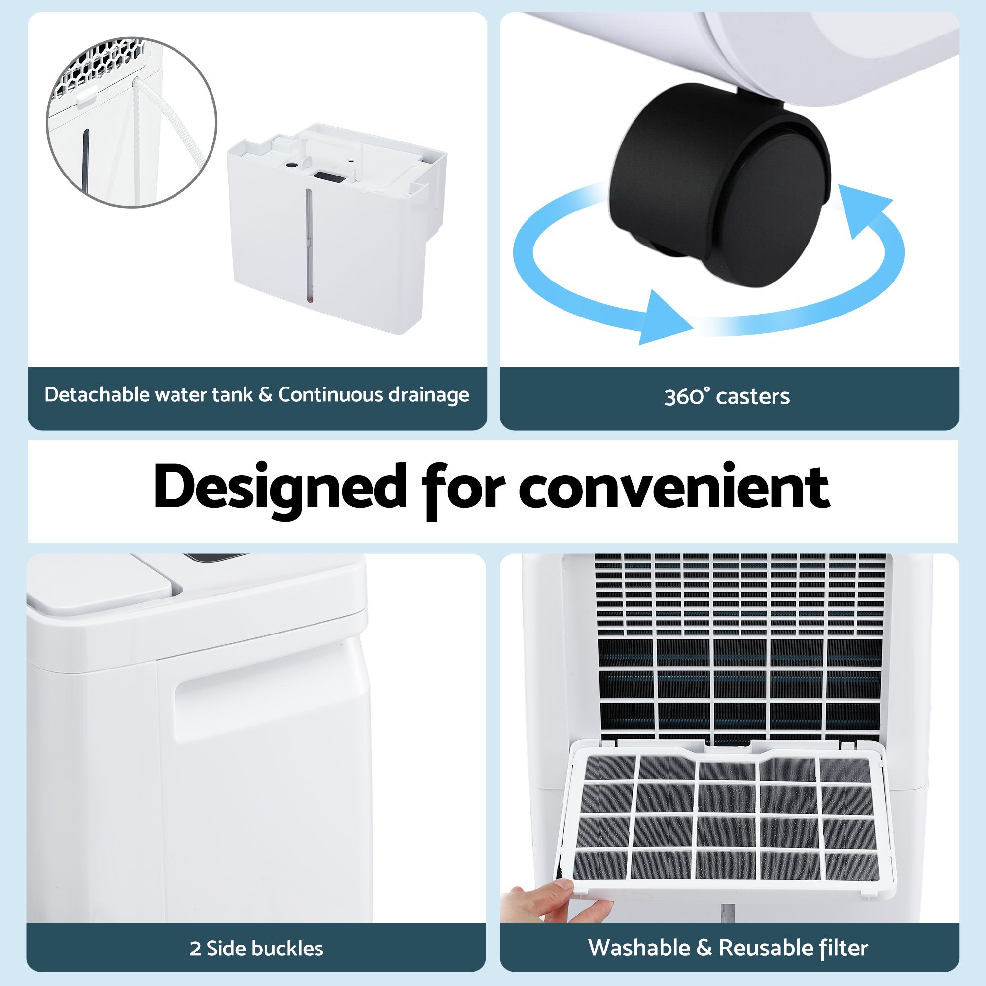 Devanti 16L Dehumidifier Portable Air Dryer Moisture Absorber 5.5L Water Tank Home - Image 7
