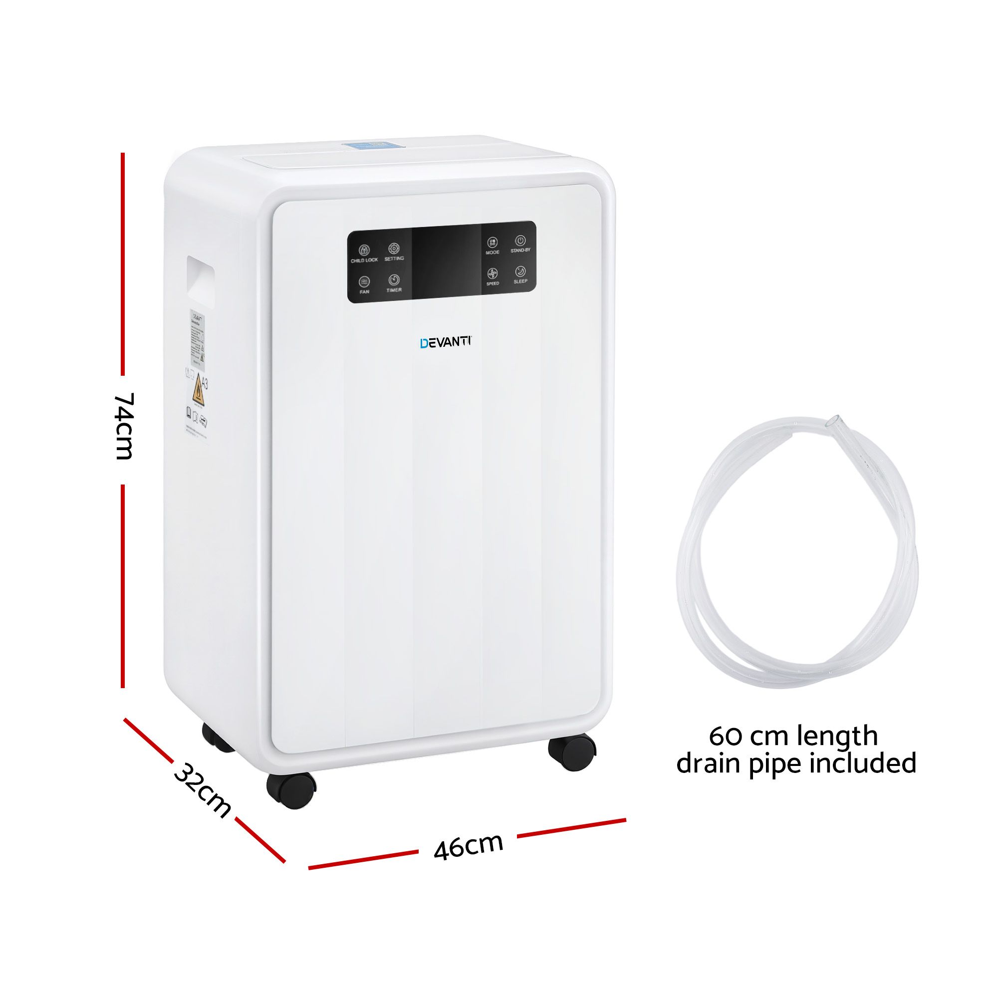 Devanti 70L Dehumidifier Commercial Moisture Absorber Air Dryer 8.5L Water Tank - Image 2