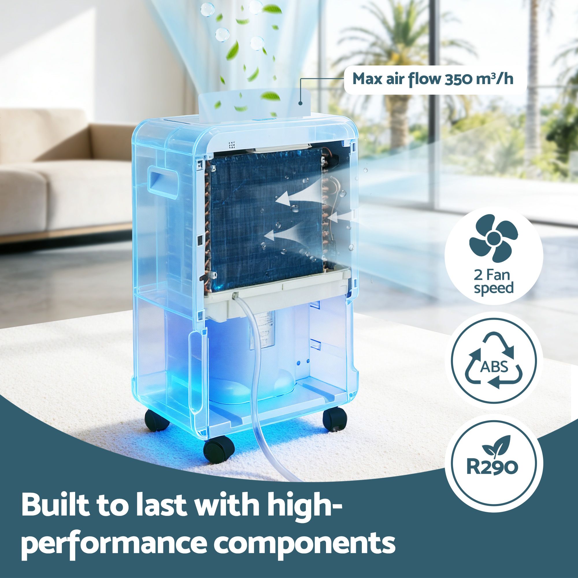 Devanti 70L Dehumidifier Commercial Moisture Absorber Air Dryer 8.5L Water Tank - Image 6