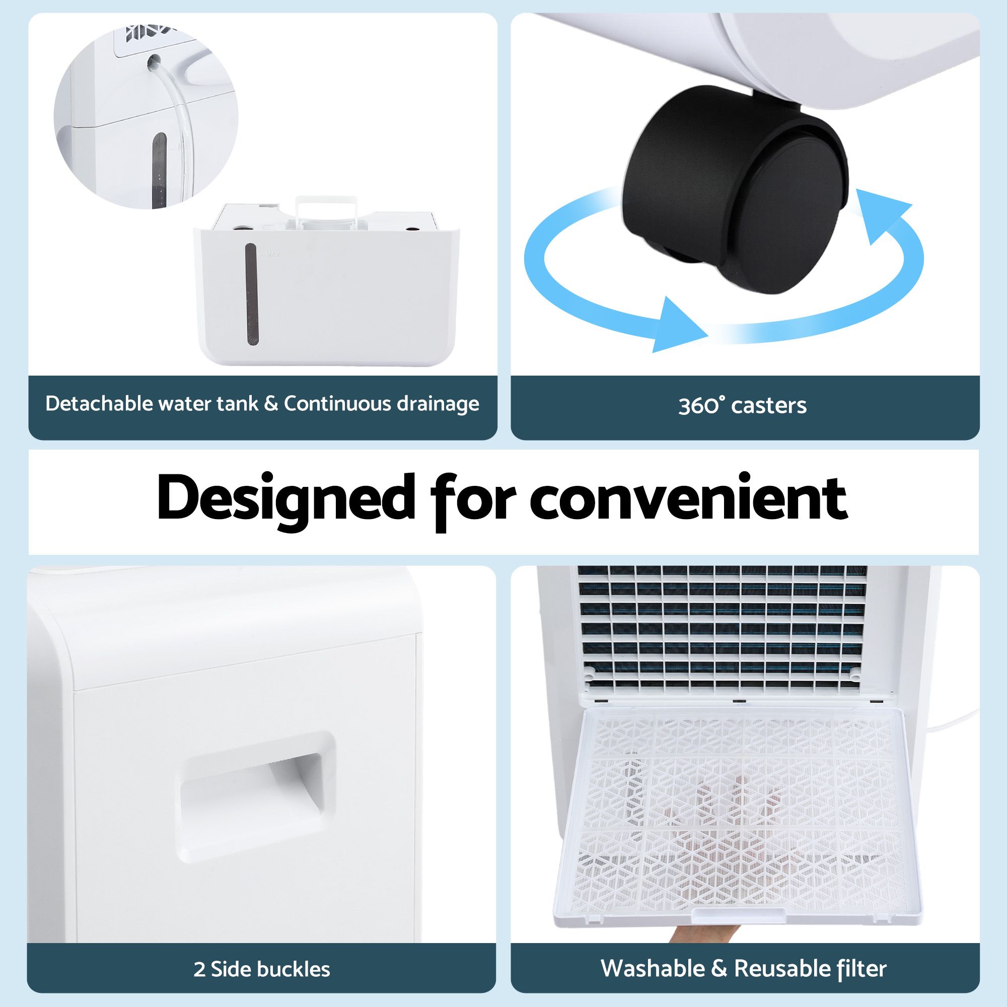 Devanti 70L Dehumidifier Commercial Moisture Absorber Air Dryer 8.5L Water Tank - Image 7