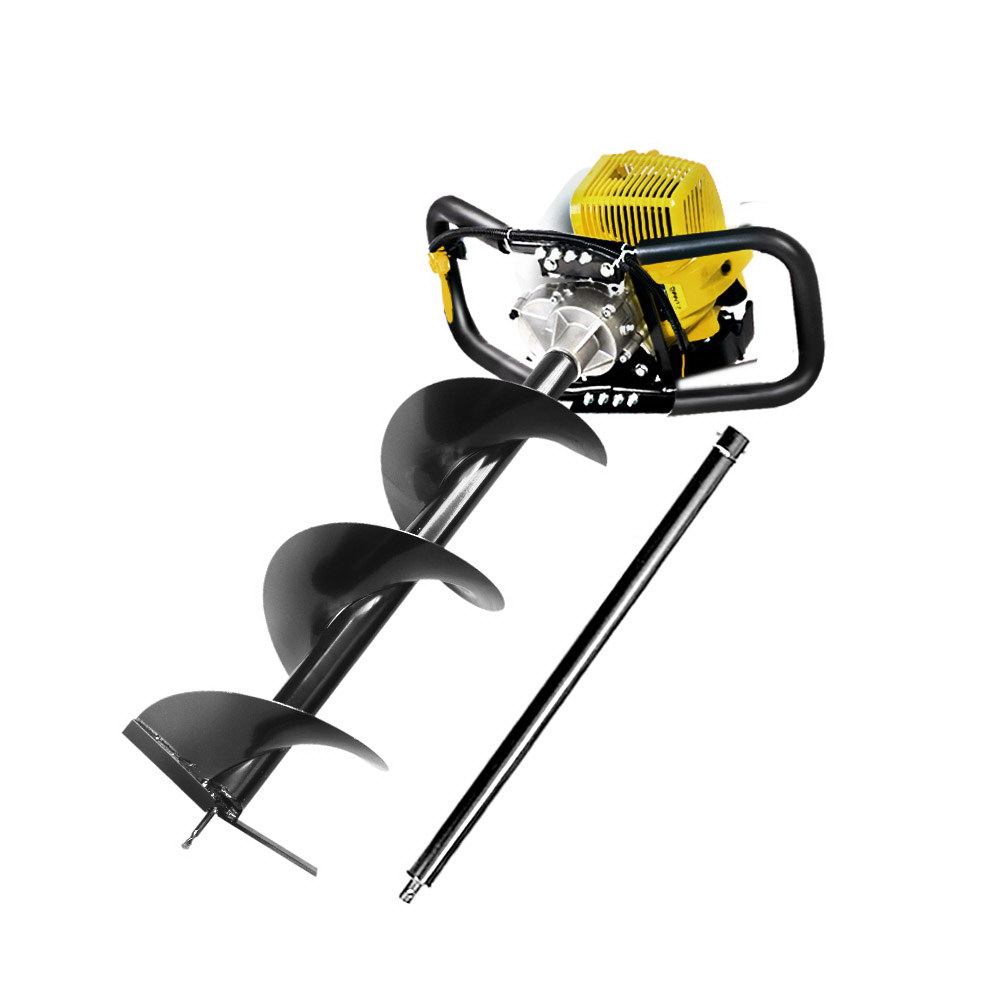 Giantz 80CC Post Hole Digger 300mm Petrol Drill Auger Extension Bits - Image 7