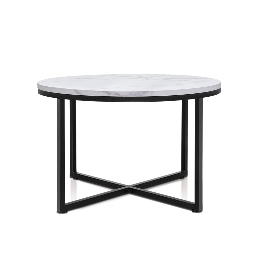 Artiss Coffee Table Round 70CM Marbel Effect - Image 8