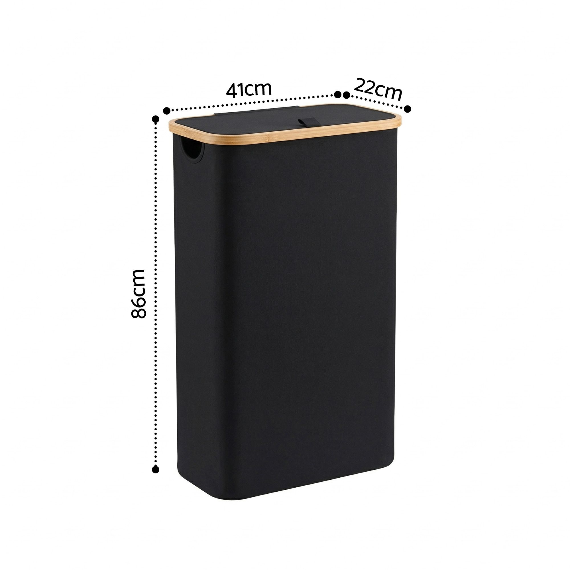 Artiss Laundry Basket with Removable Bag Foldable Black - Image 2