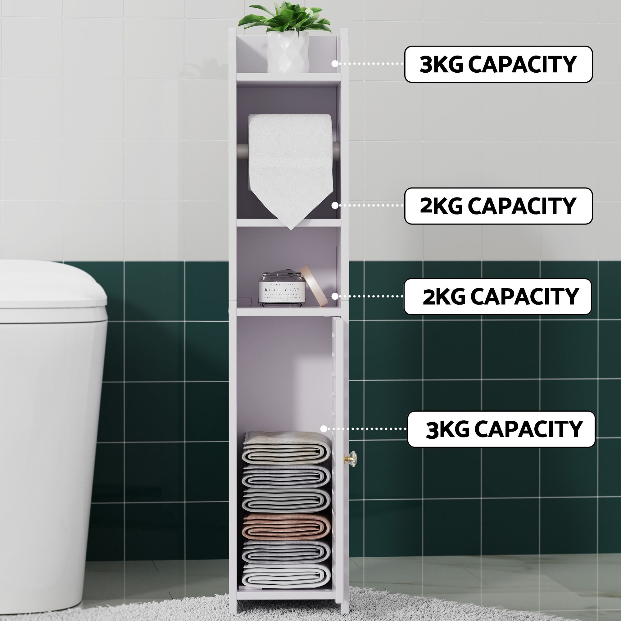 Artiss 2X Bathroom Cabinet Toilet Roll Holder 76cm - Image 5