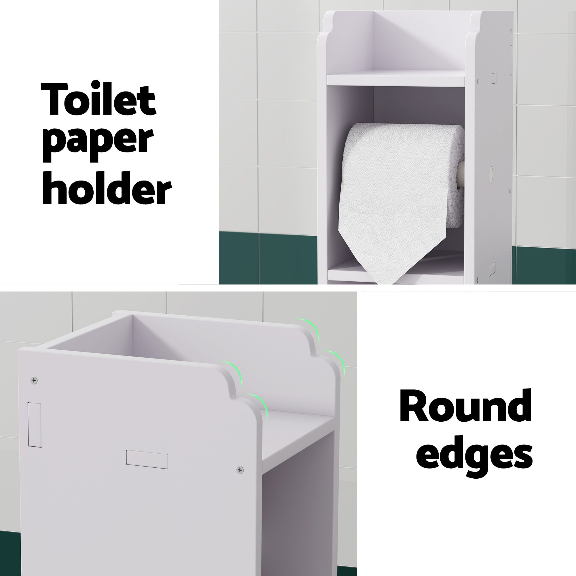 Artiss 2X Bathroom Cabinet Toilet Roll Holder 76cm - Image 6