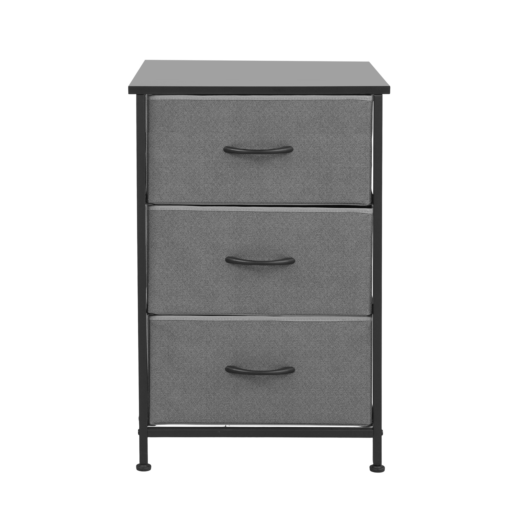 Artiss Set of 2 Chest of 3 Drawers Storage Dresser Tallboy Grey - Image 4