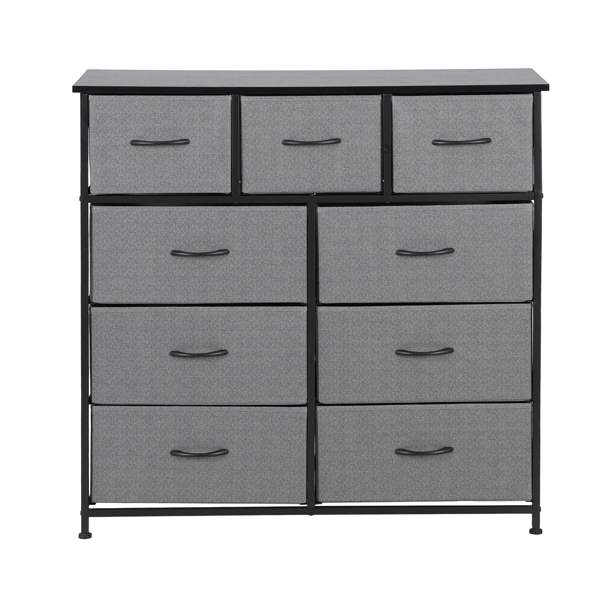 Artiss Chest of 9 Drawers Storage Dresser Tallboy Dark Grey - Image 4