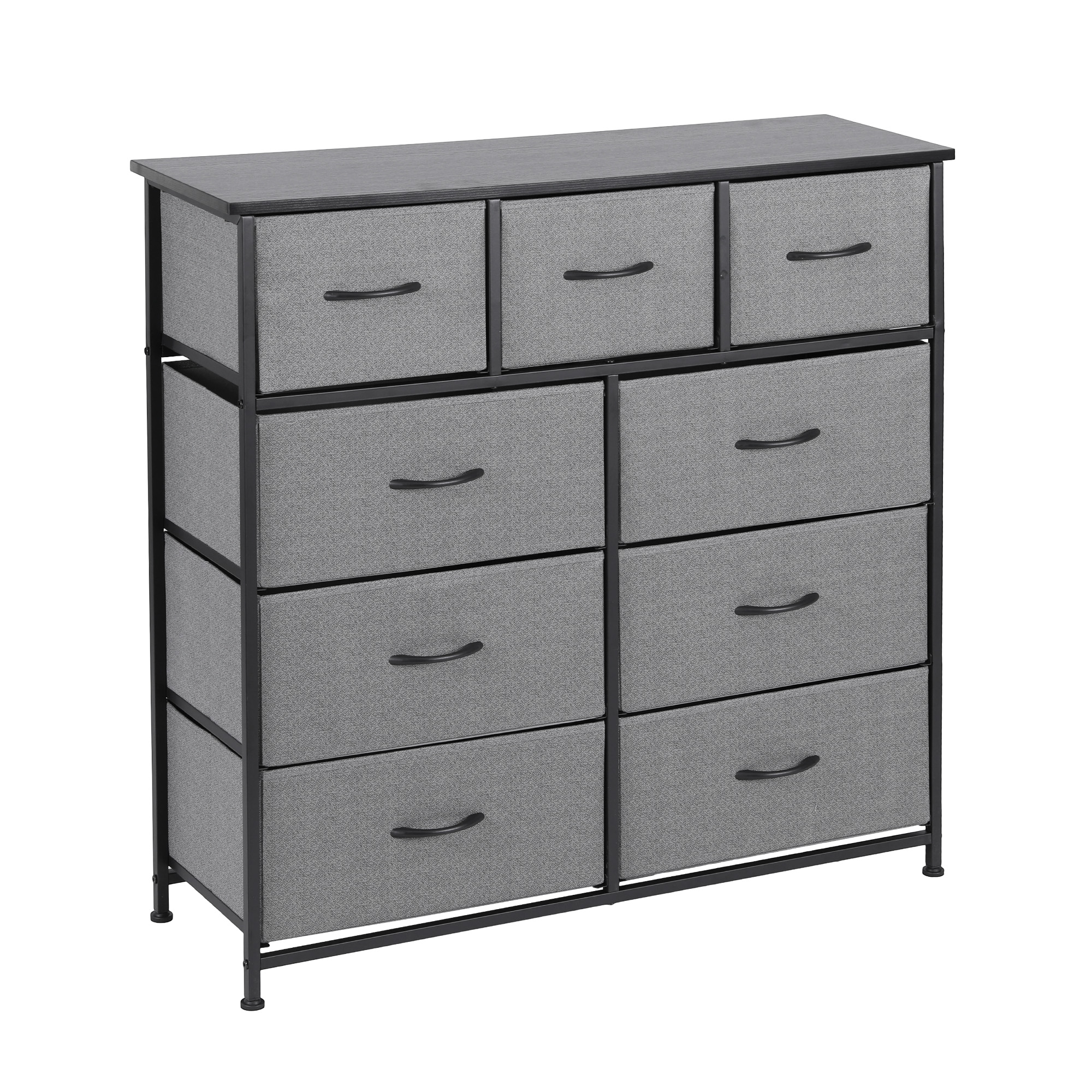 Artiss Chest of 9 Drawers Storage Dresser Tallboy Dark Grey - Image 8