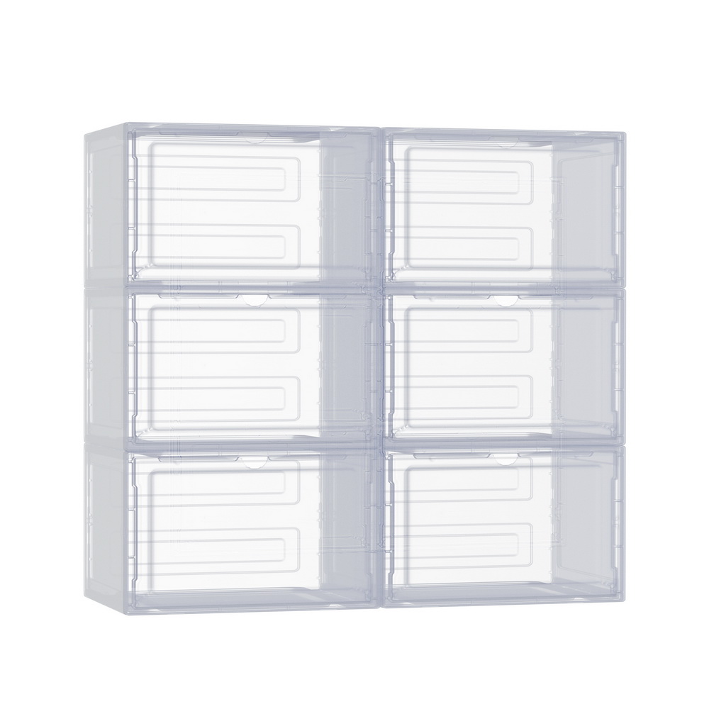 Artiss Shoe Box DIY Set of 6 Stackable Magnetic Door - Image 1