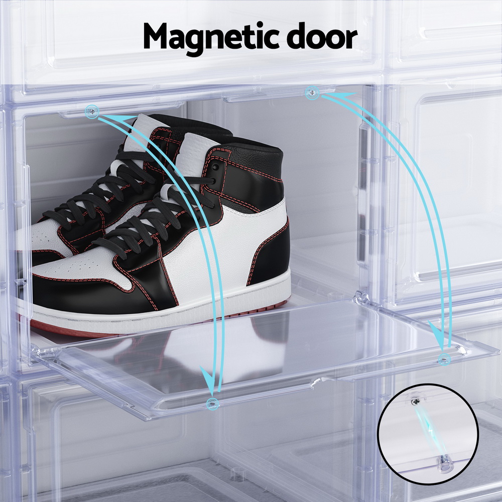 Artiss Shoe Box DIY Set of 6 Stackable Magnetic Door - Image 7