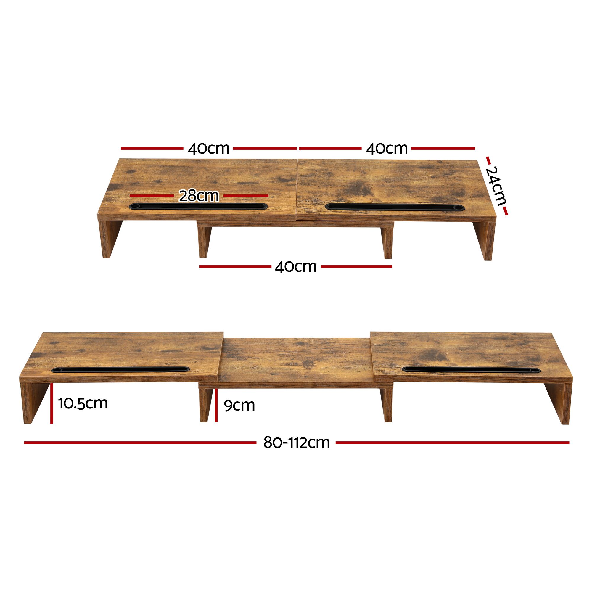 Artiss Dual Monitor Stand Riser - Image 3