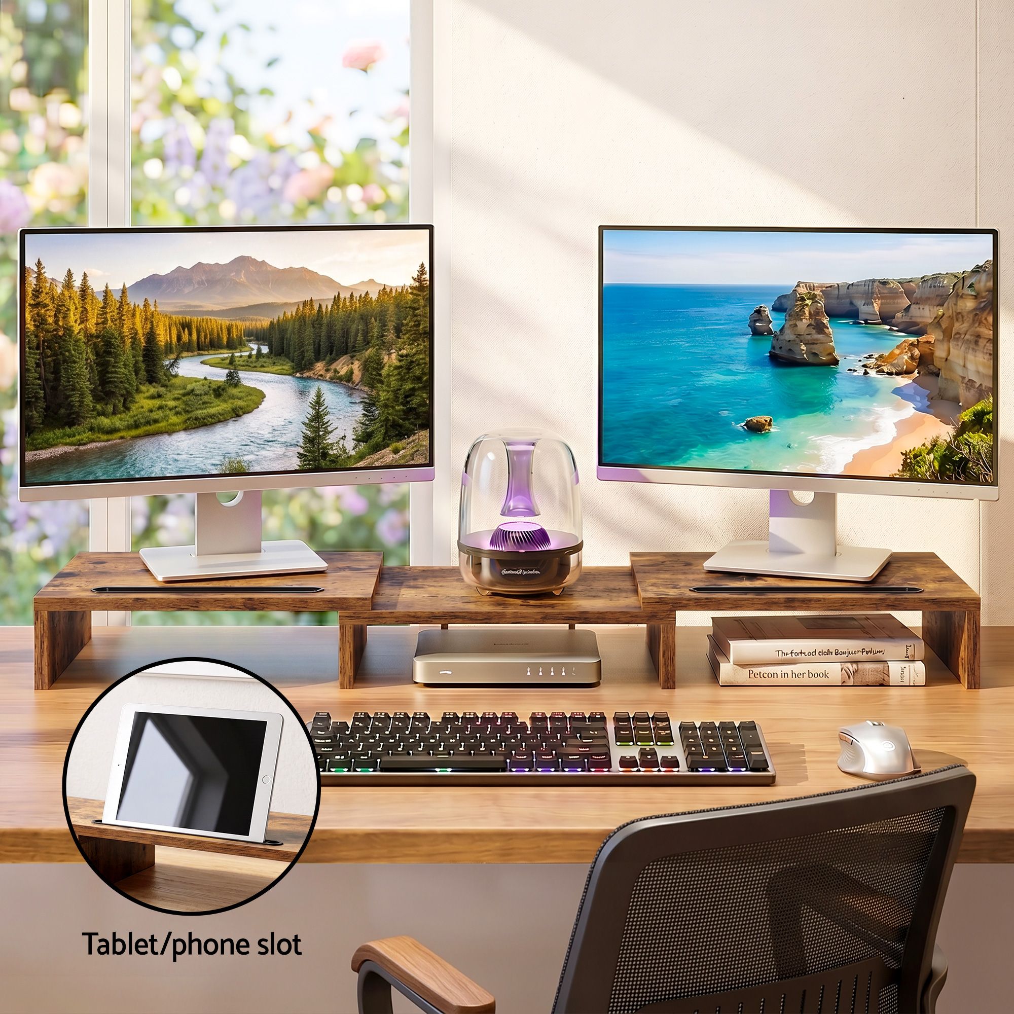 Artiss Dual Monitor Stand Riser - Image 8