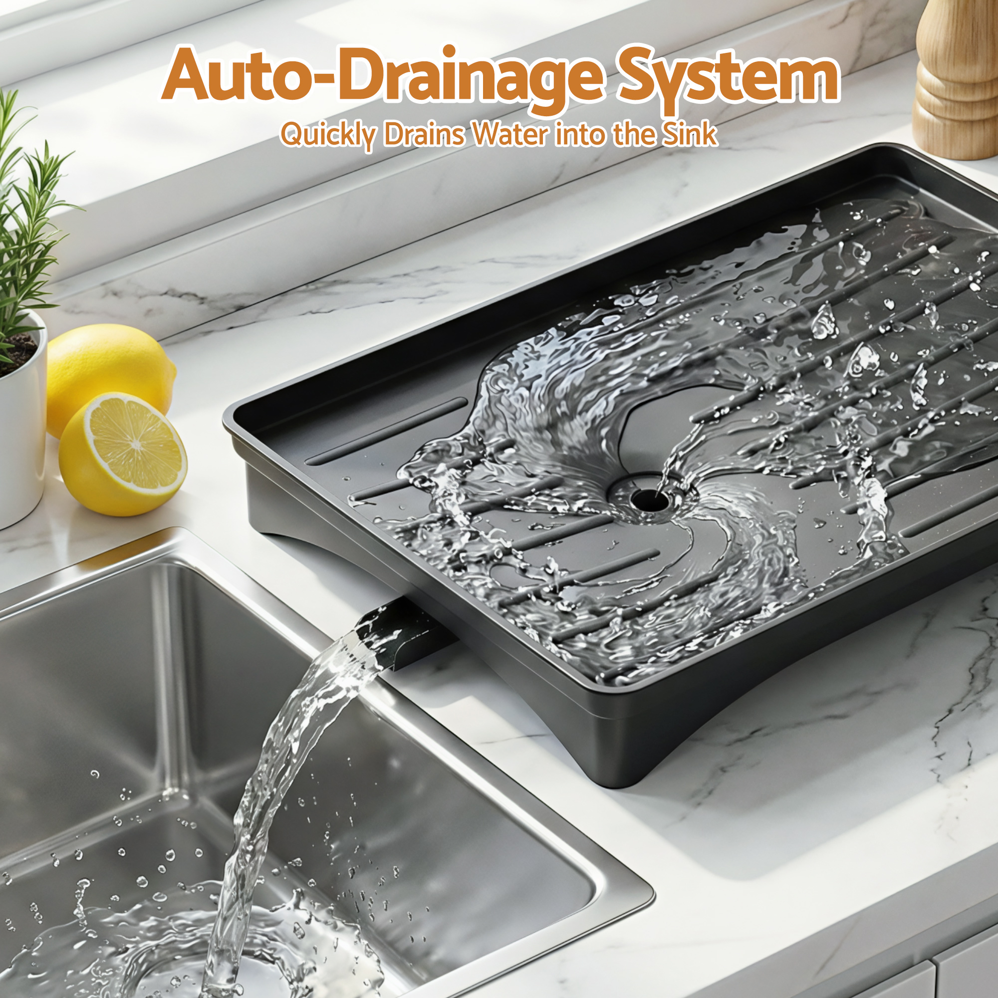Cefito Dish Drying Rack for Kitchen Storage Organisation Kitchen Sink Organiser Dish Drainer - Image 5