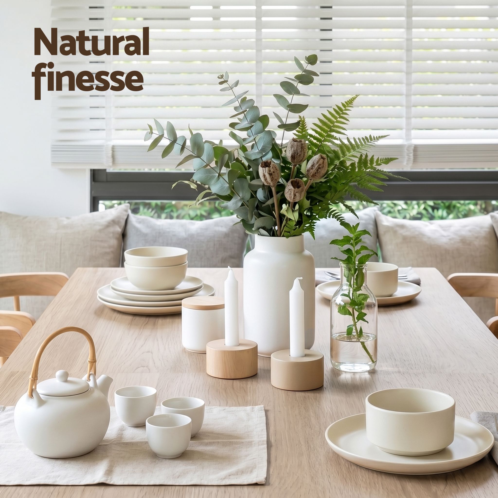 Artiss 3 Piece Dining Sets, 120cm Wooden Dining Table and 2 Upholstered Chairs Set, Space-Saving Modern Kitchen Dining Suite for Home Apartment (Oak) - Image 5