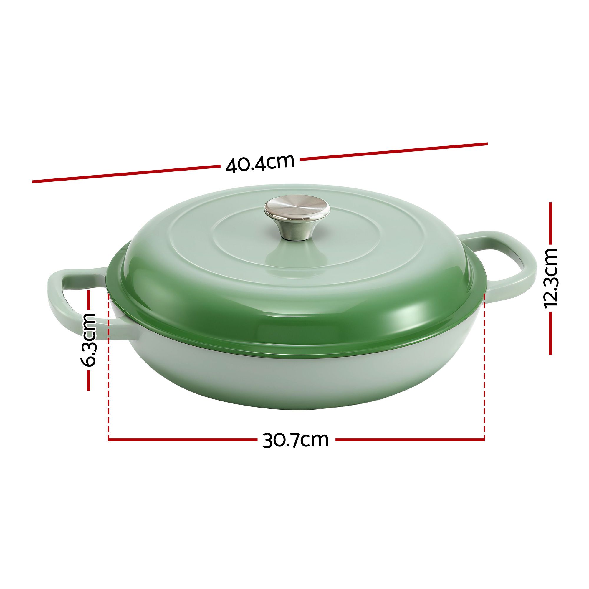 5-Star Chef 3.3L Enameled Cast Iron Dutch Oven Pot with Lid for Sourdough Bread Baking - Image 2
