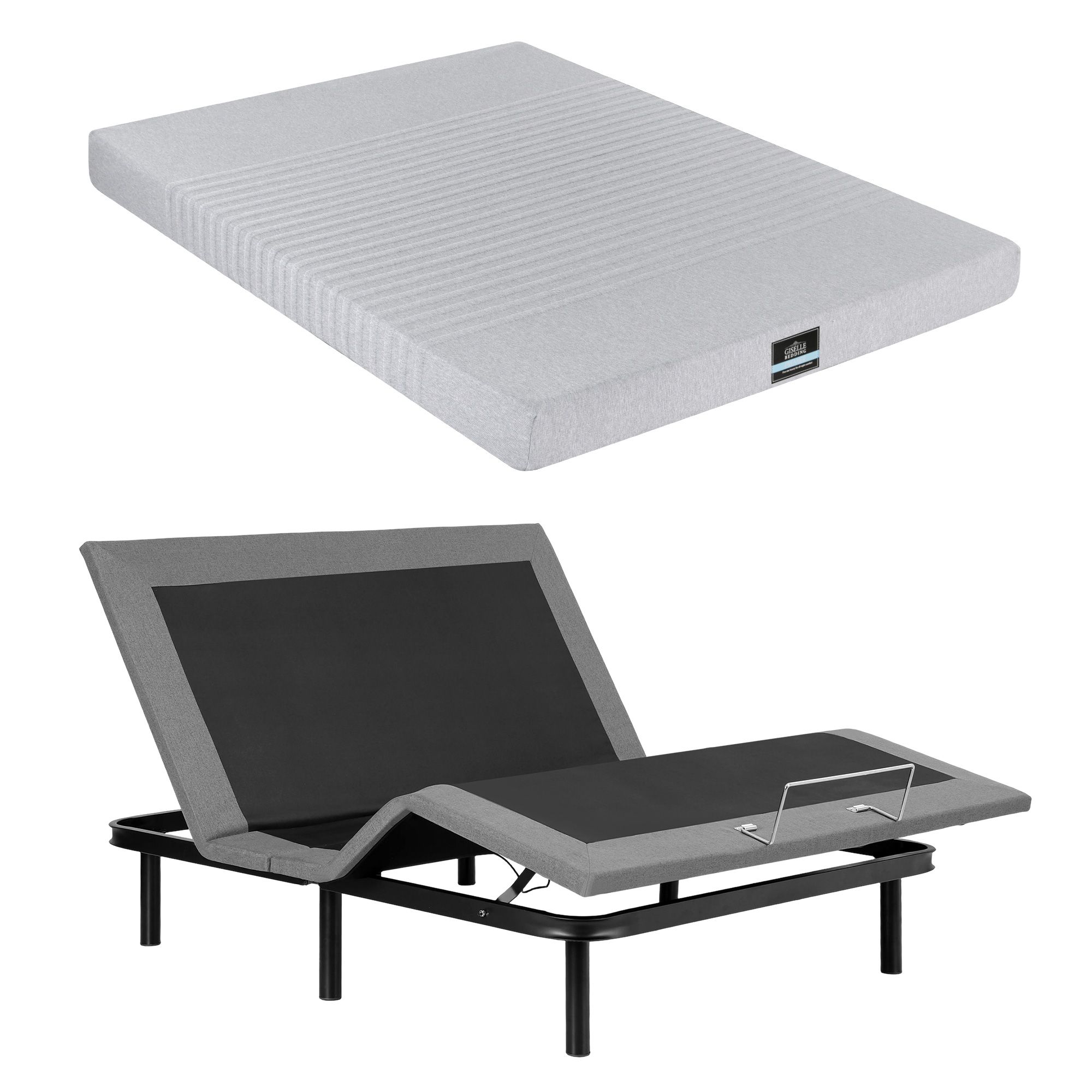 Artiss Double Bed Frame and Giselle Bedding Double Memory Foam Mattress Set, Electric Bed Base with Zero Gravity & 7 Zone Cooling Comfort for Back Pain Relief, Black & Grey,15cm Thickness - Image 2