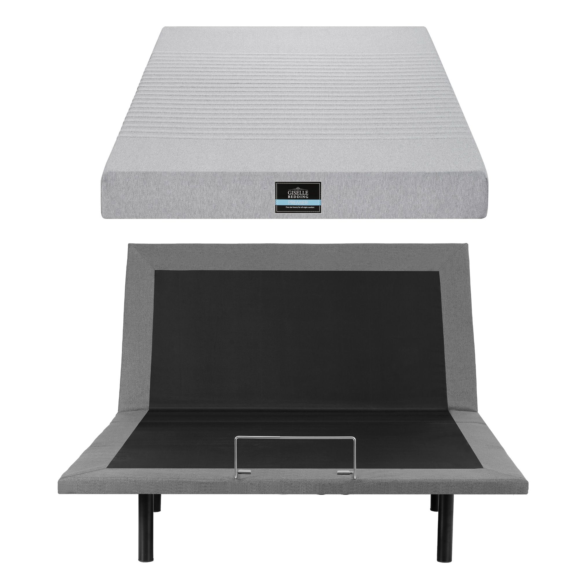 Artiss Double Bed Frame and Giselle Bedding Double Memory Foam Mattress Set, Electric Bed Base with Zero Gravity & 7 Zone Cooling Comfort for Back Pain Relief, Black & Grey,15cm Thickness - Image 4