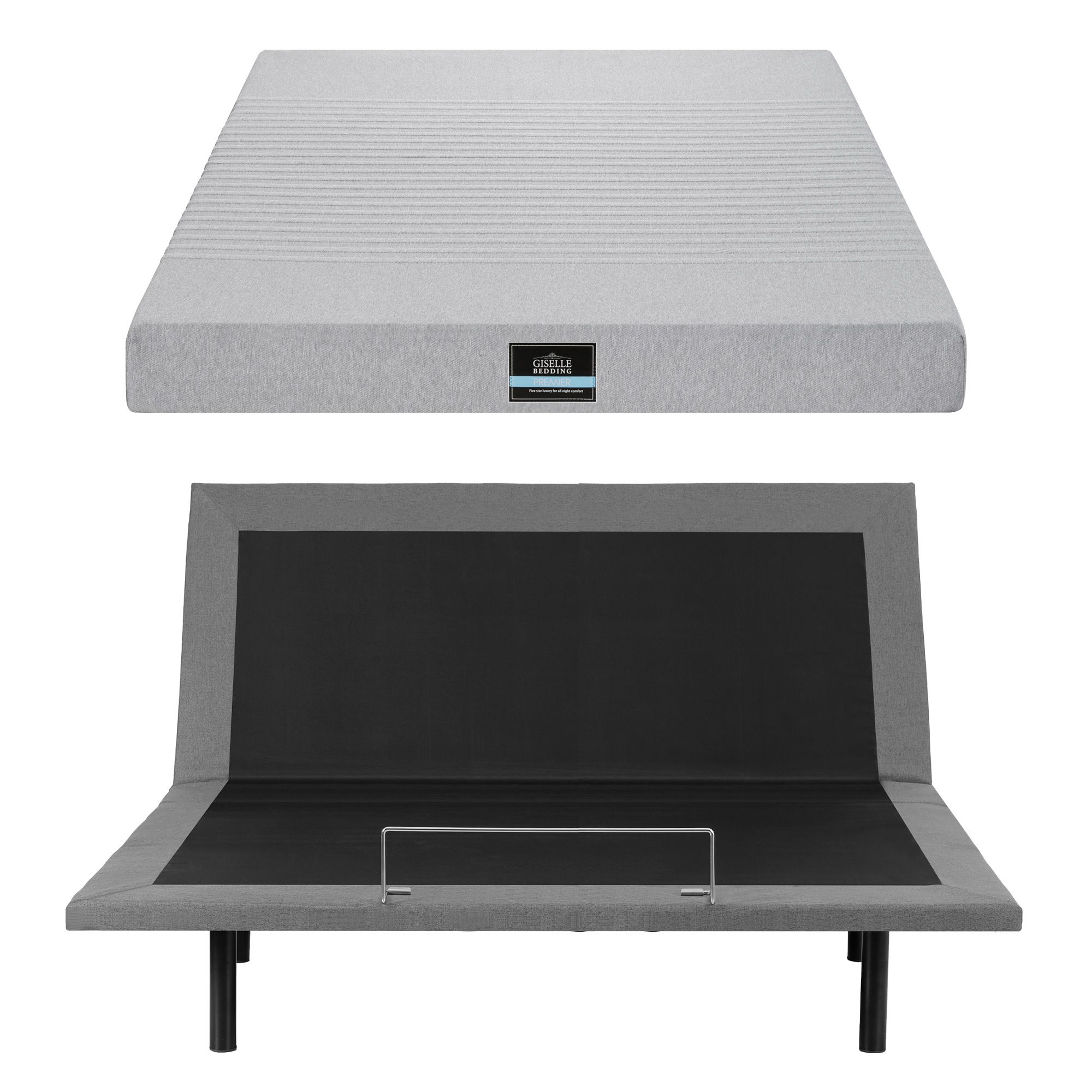 Artiss King Bed Frame and Giselle Bedding King Memory Foam Mattress Set, Electric Bed Base with Zero Gravity & 7 Zone Cooling Comfort for Back Pain Relief, Black & Grey, 15cm Thickness - Image 4