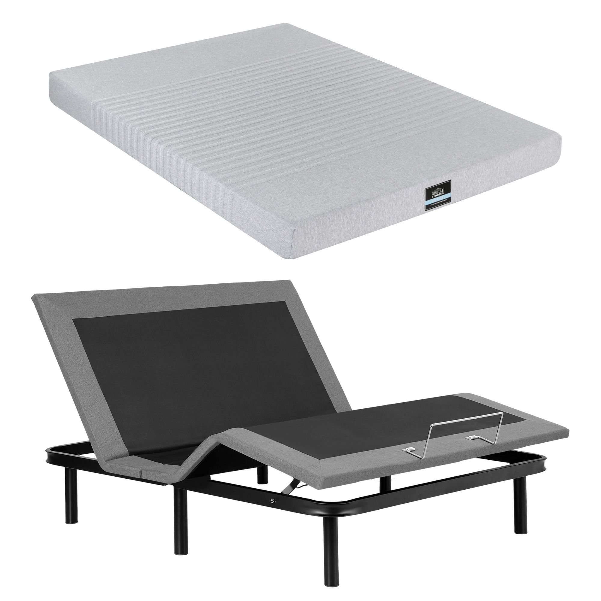 Artiss Queen Bed Frame and Giselle Bedding Queen Memory Foam Mattress Set, Electric Bed Base with Zero Gravity & 7 Zone Cooling Comfort for Back Pain Relief, Black & Grey, 15cm Thickness - Image 2